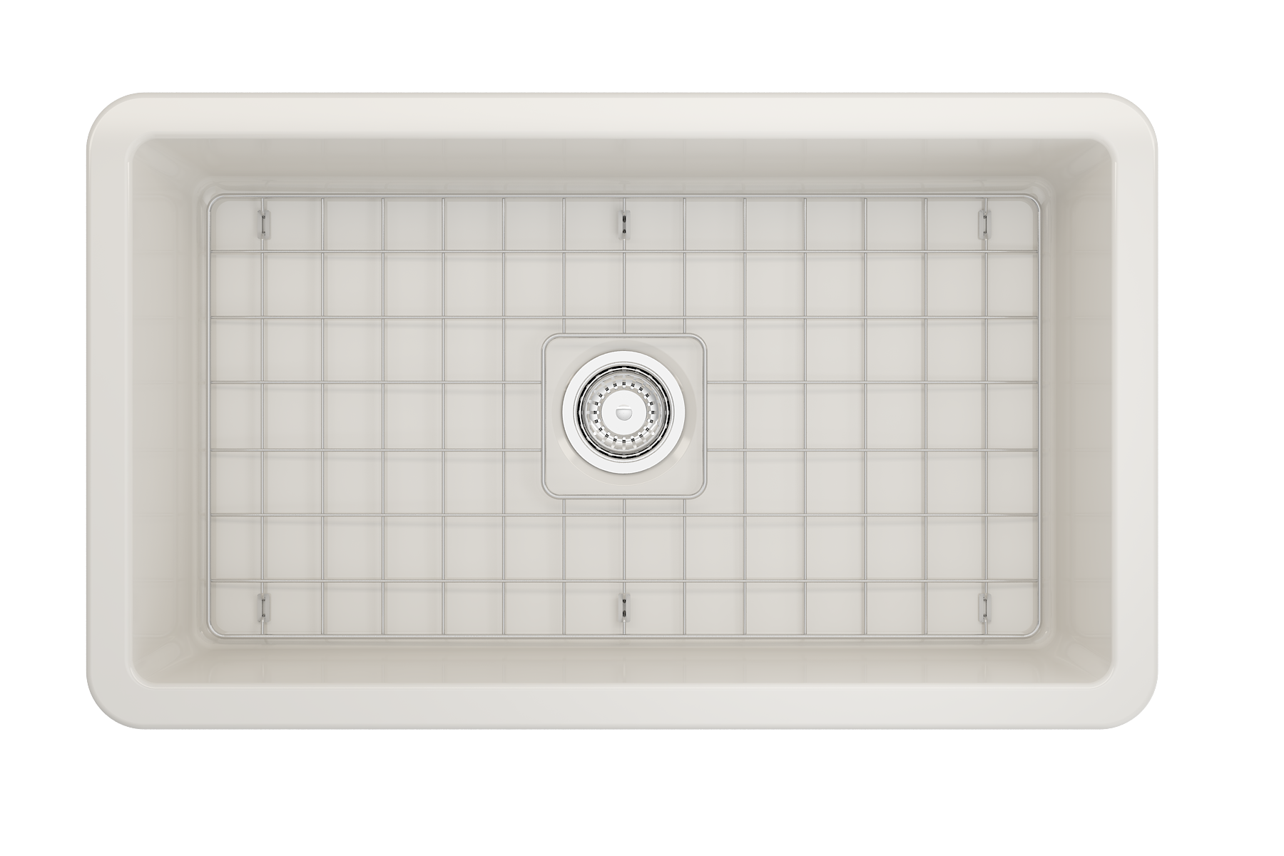 Sotto Dual-mount Fireclay 32 in. Single Bowl Kitchen Sink with Protective Bottom Grid and Strainer 1362
