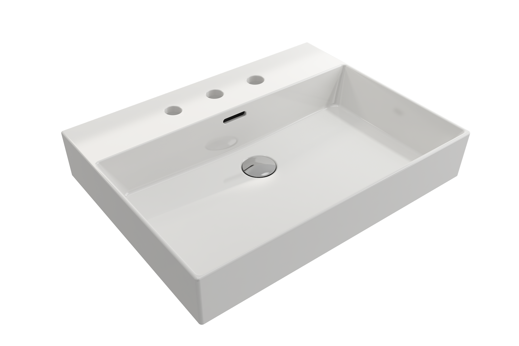 Milano Wall-Mounted Sink Fireclay 24 in. 3-Hole with Overflow 1376