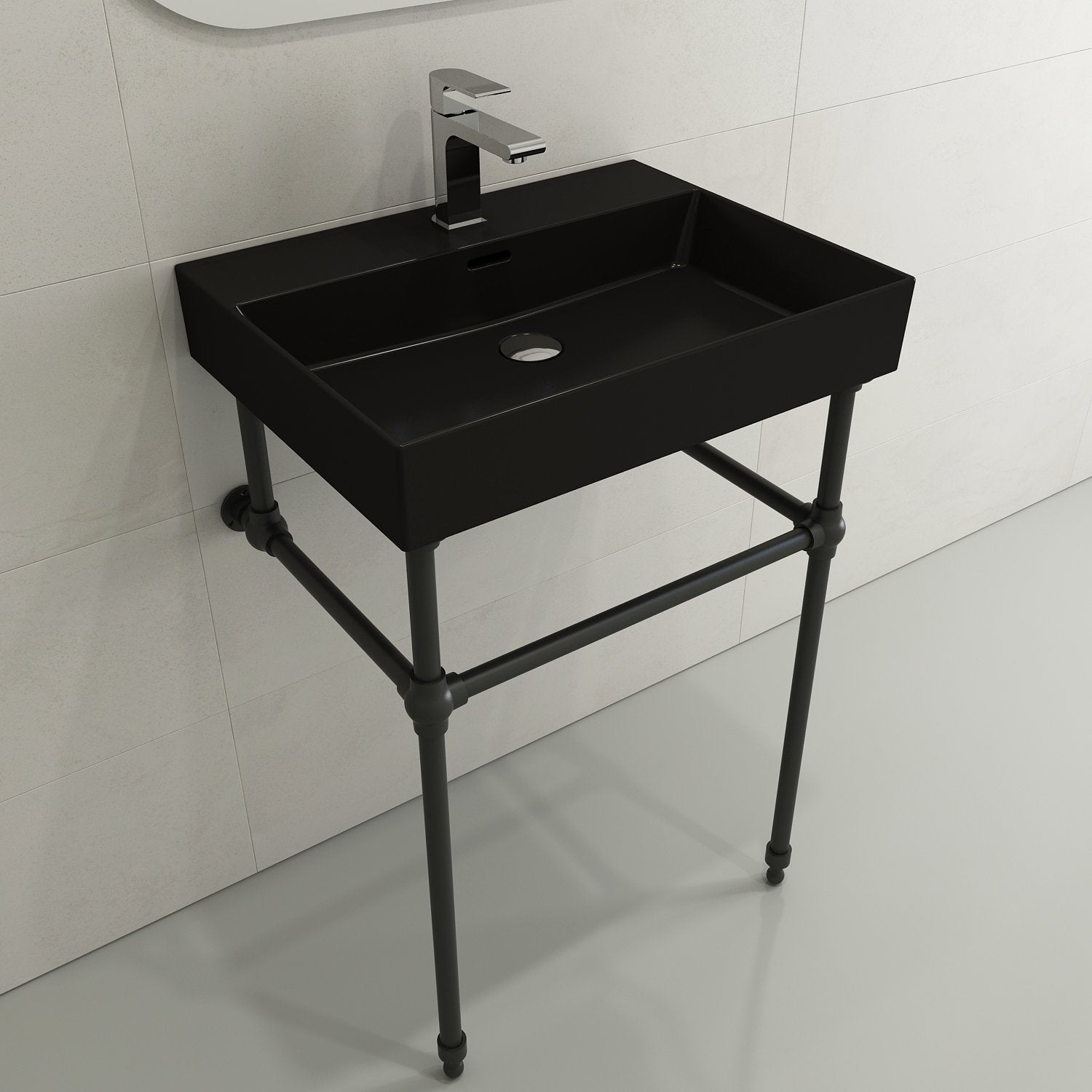 Milano Wall-Mounted Sink Fireclay 24 in. 1-Hole with Overflow 1376