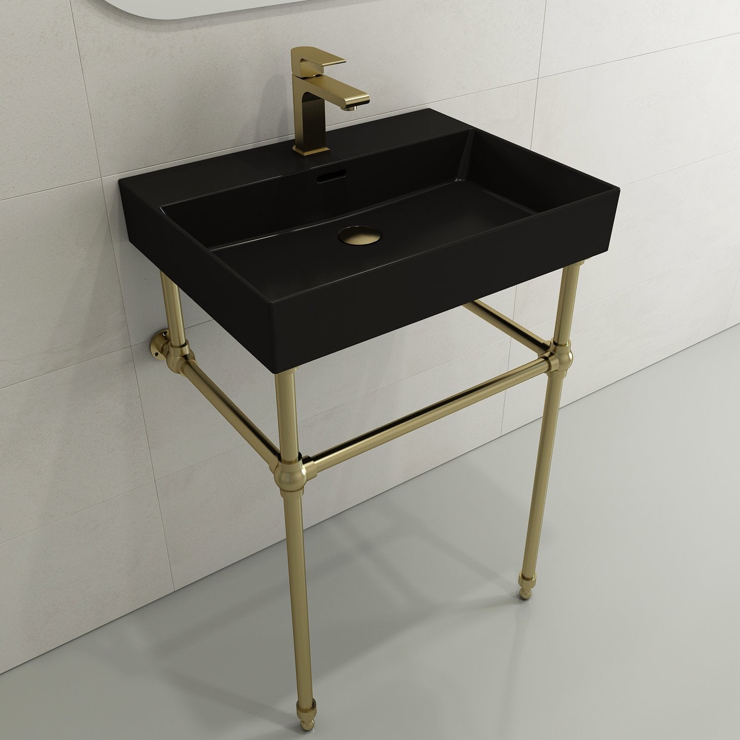 Milano Wall-Mounted Sink Fireclay 24 in. 1-Hole with Overflow 1376