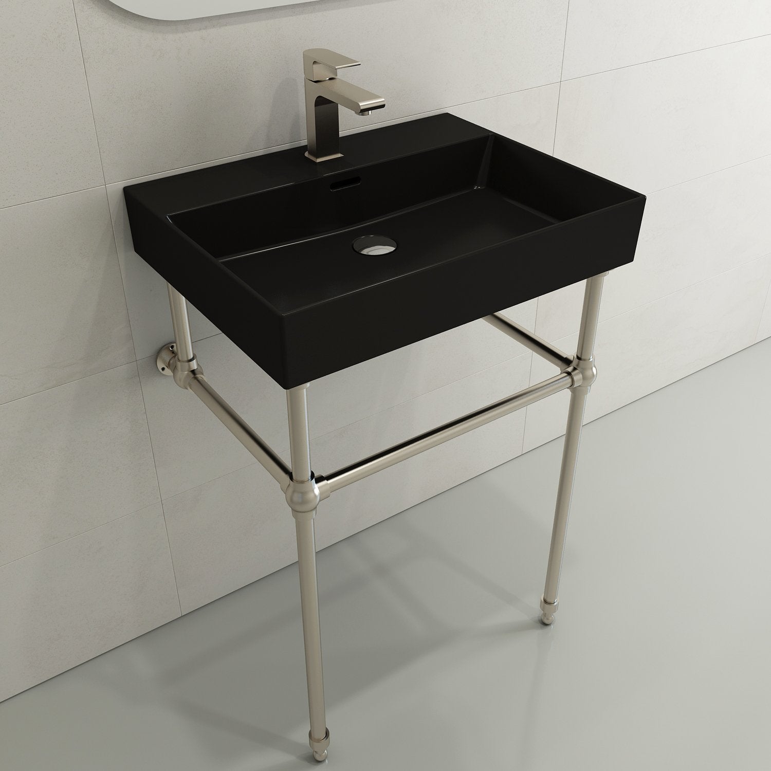 Milano Wall-Mounted Sink Fireclay 24 in. 1-Hole with Overflow 1376