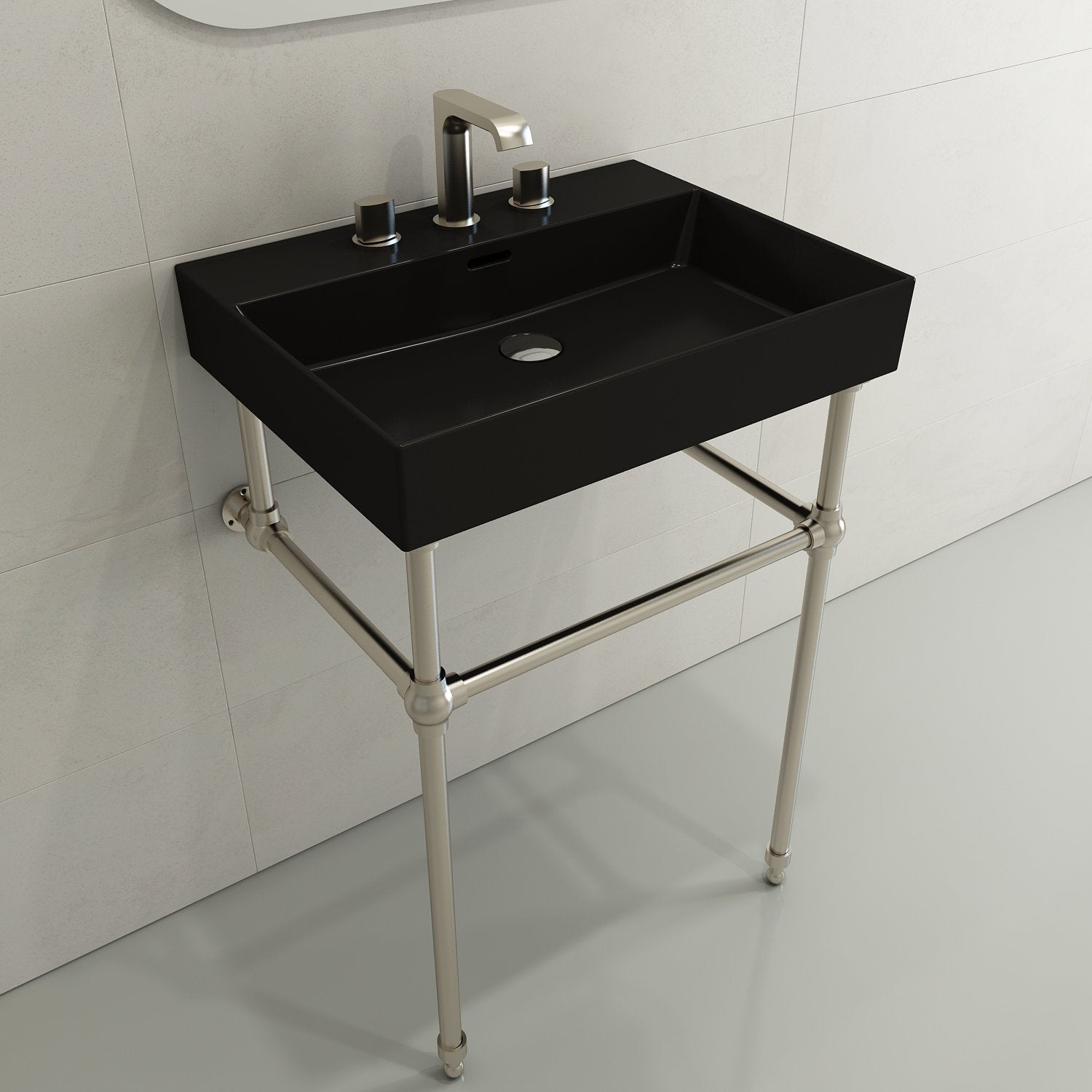 Milano Wall-Mounted Sink Fireclay 24 in. 3-Hole with Overflow 1376