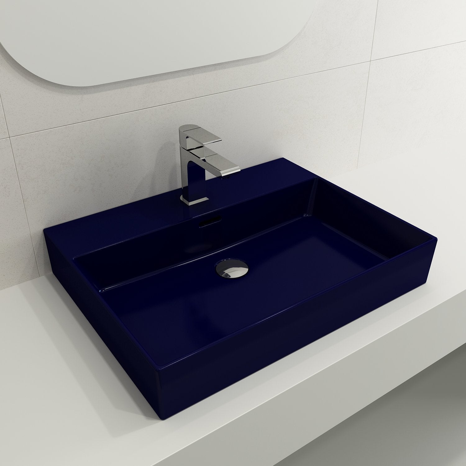 Milano Wall-Mounted Sink Fireclay 24 in. 1-Hole with Overflow 1376