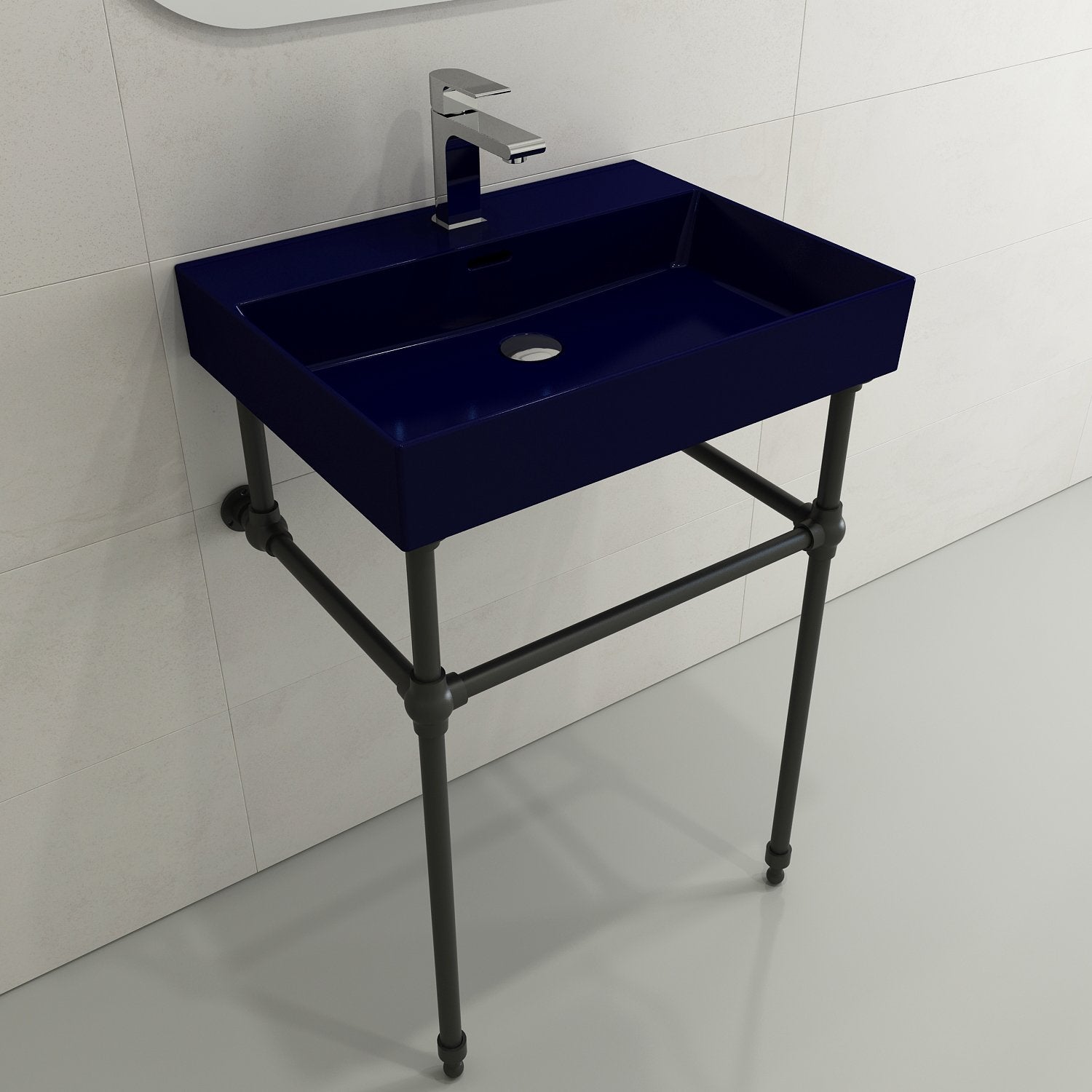 Milano Wall-Mounted Sink Fireclay 24 in. 1-Hole with Overflow 1376