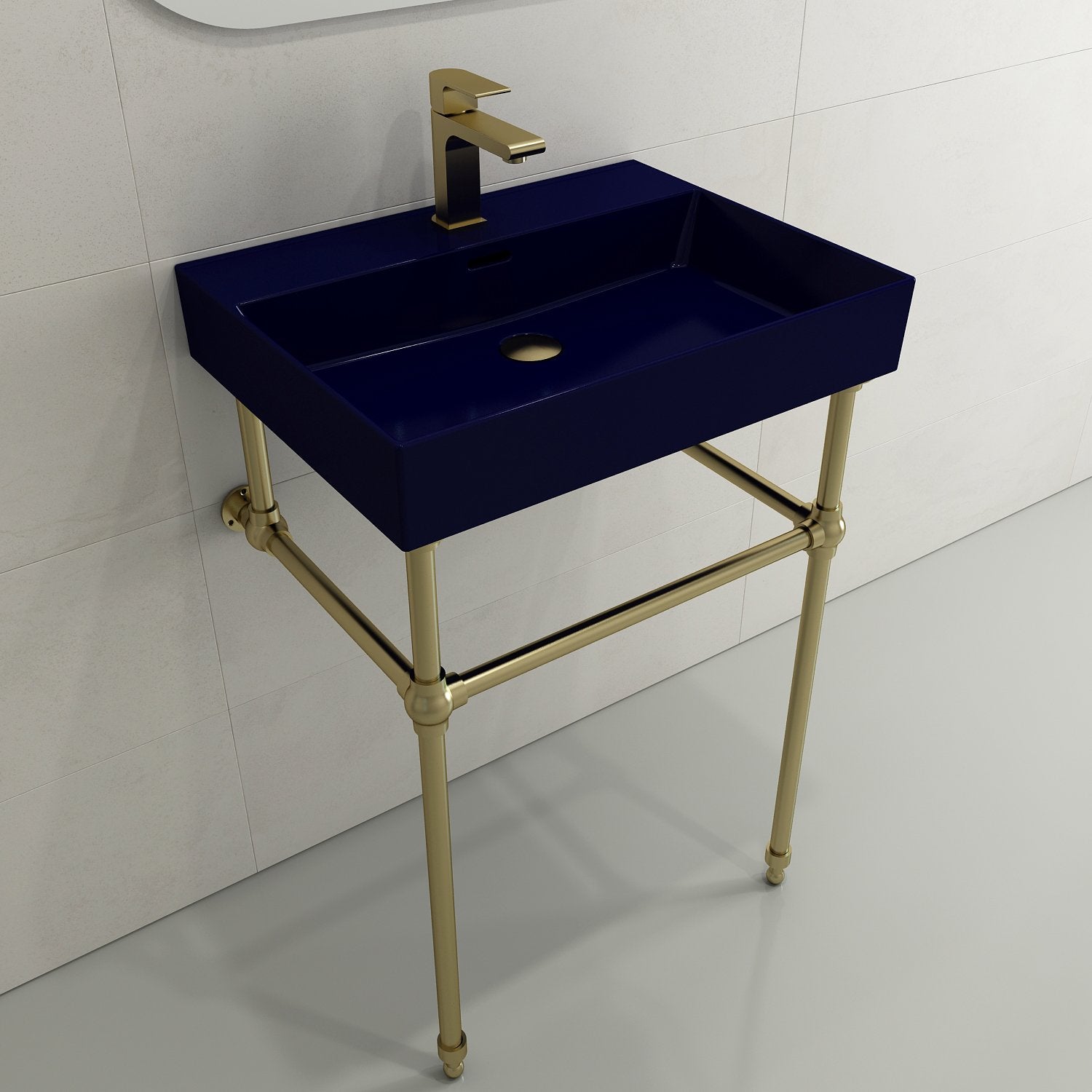 Milano Wall-Mounted Sink Fireclay 24 in. 1-Hole with Overflow 1376