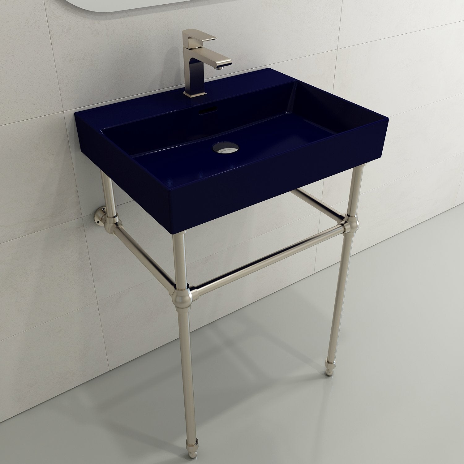 Milano Wall-Mounted Sink Fireclay 24 in. 1-Hole with Overflow 1376