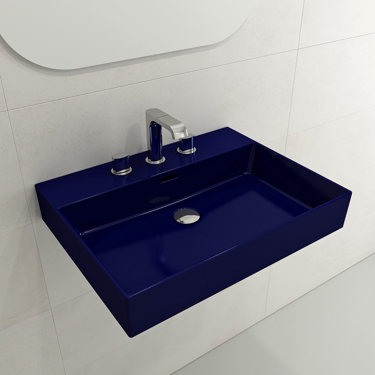 Milano Wall-Mounted Sink Fireclay 24 in. 3-Hole with Overflow 1376