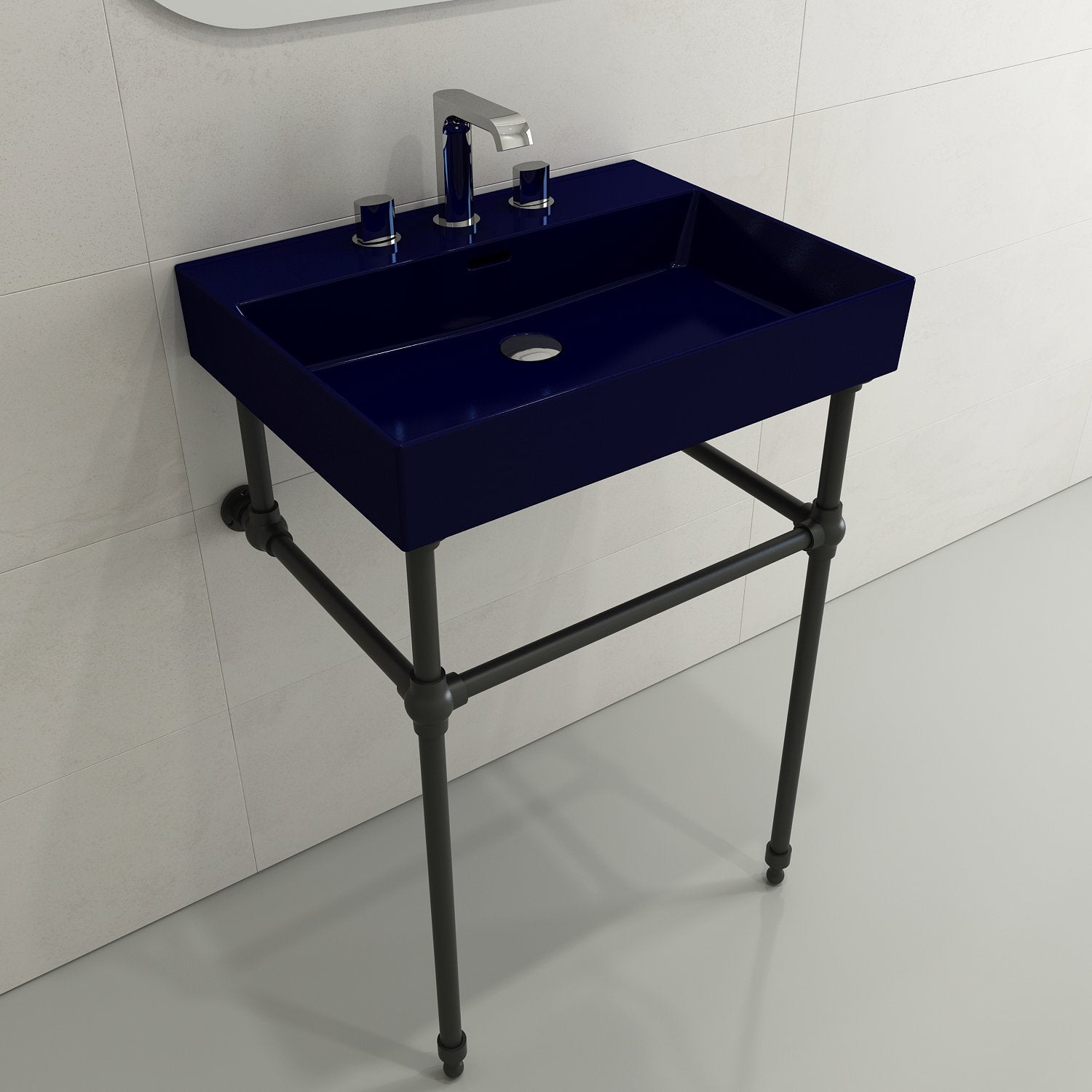 Milano Wall-Mounted Sink Fireclay 24 in. 3-Hole with Overflow 1376