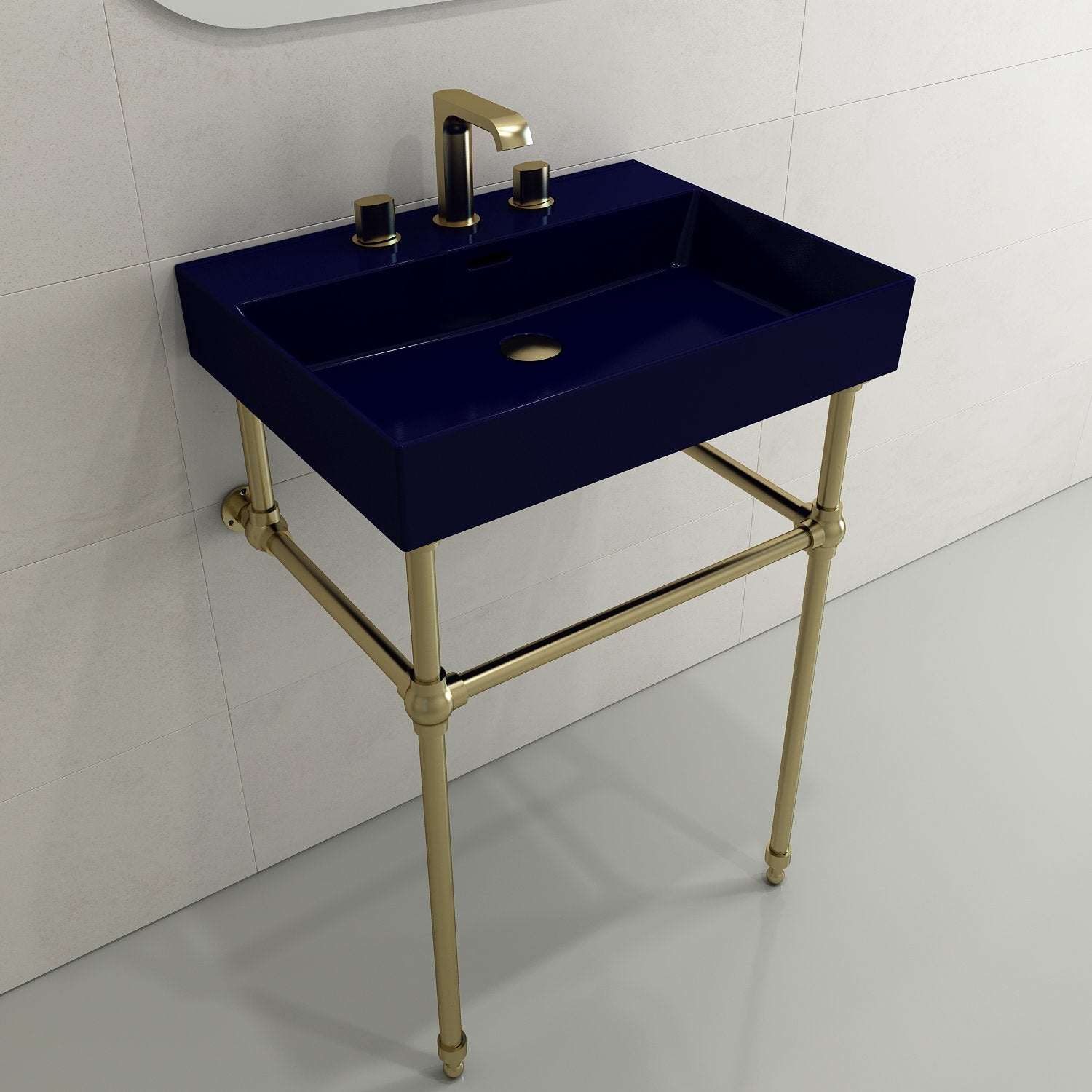 Milano Wall-Mounted Sink Fireclay 24 in. 3-Hole with Overflow 1376