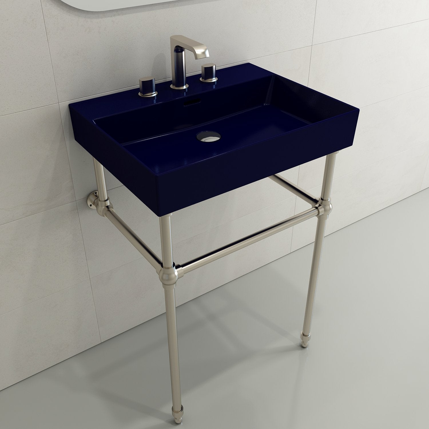 Milano Wall-Mounted Sink Fireclay 24 in. 3-Hole with Overflow 1376