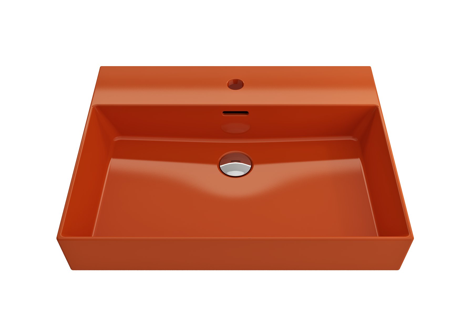 Milano Wall-Mounted Sink Fireclay 24 in. 1-Hole with Overflow 1376