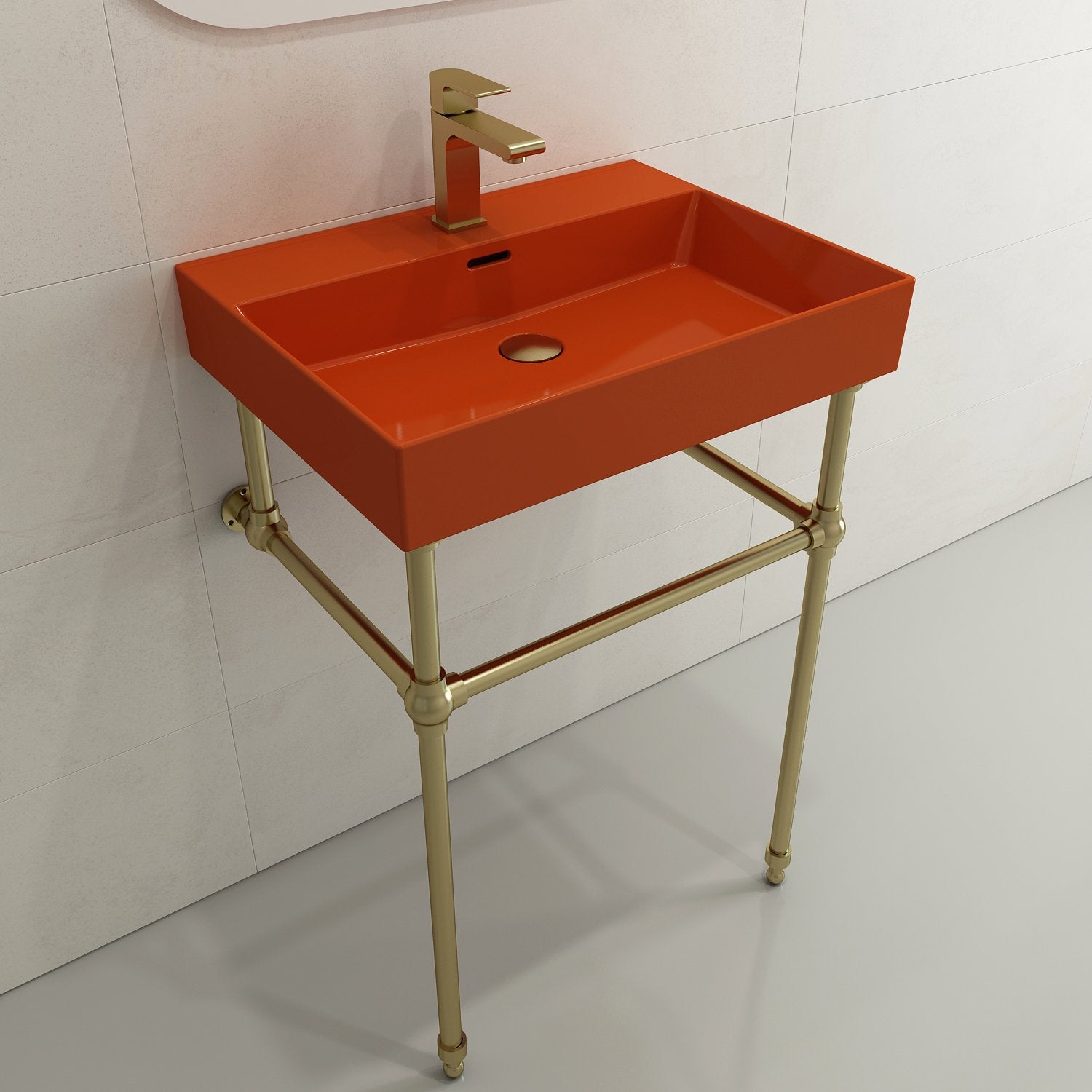 Milano Wall-Mounted Sink Fireclay 24 in. 1-Hole with Overflow 1376