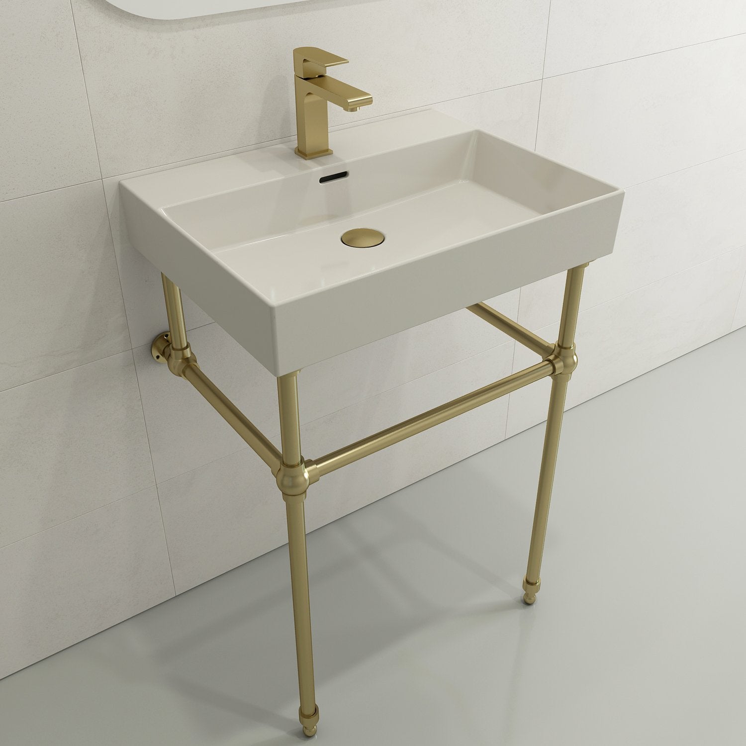 Milano Wall-Mounted Sink Fireclay 24 in. 1-Hole with Overflow 1376