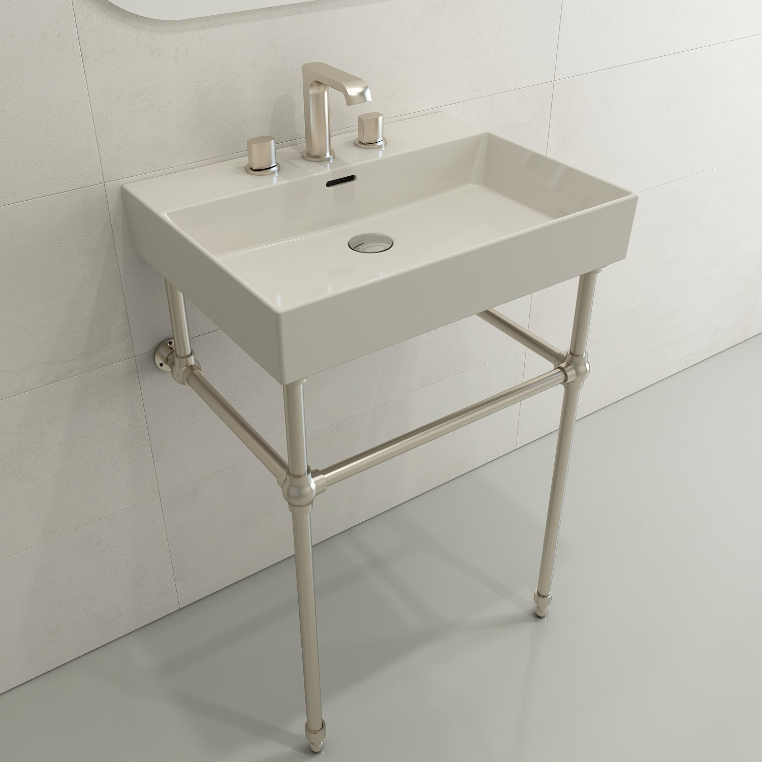 Milano Wall-Mounted Sink Fireclay 24 in. 3-Hole with Overflow 1376