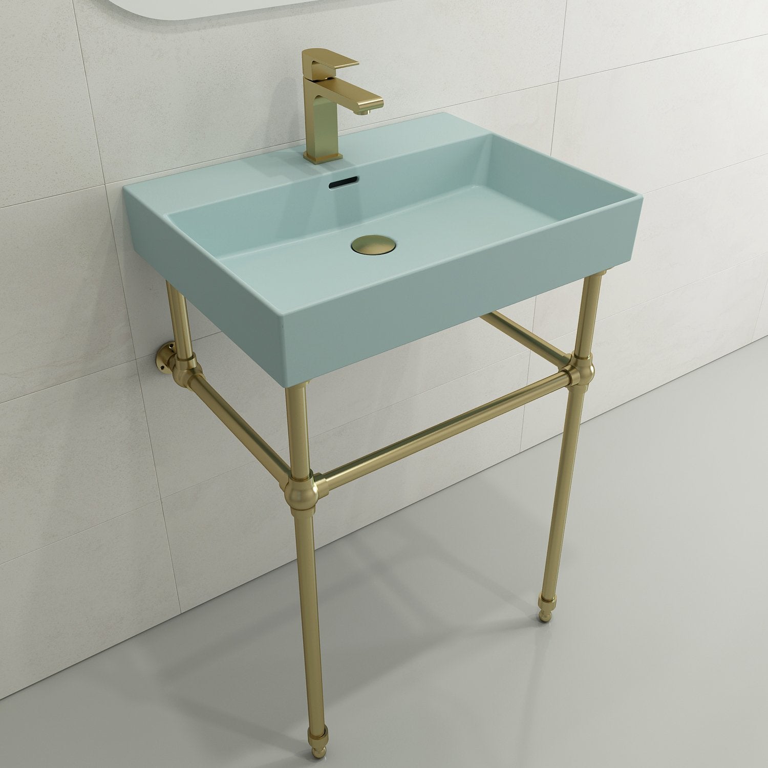 Milano Wall-Mounted Sink Fireclay 24 in. 1-Hole with Overflow 1376