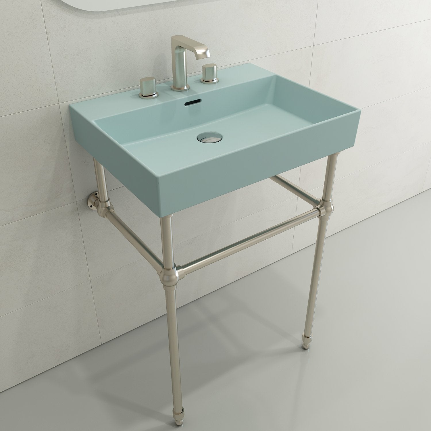 Milano Wall-Mounted Sink Fireclay 24 in. 3-Hole with Overflow 1376