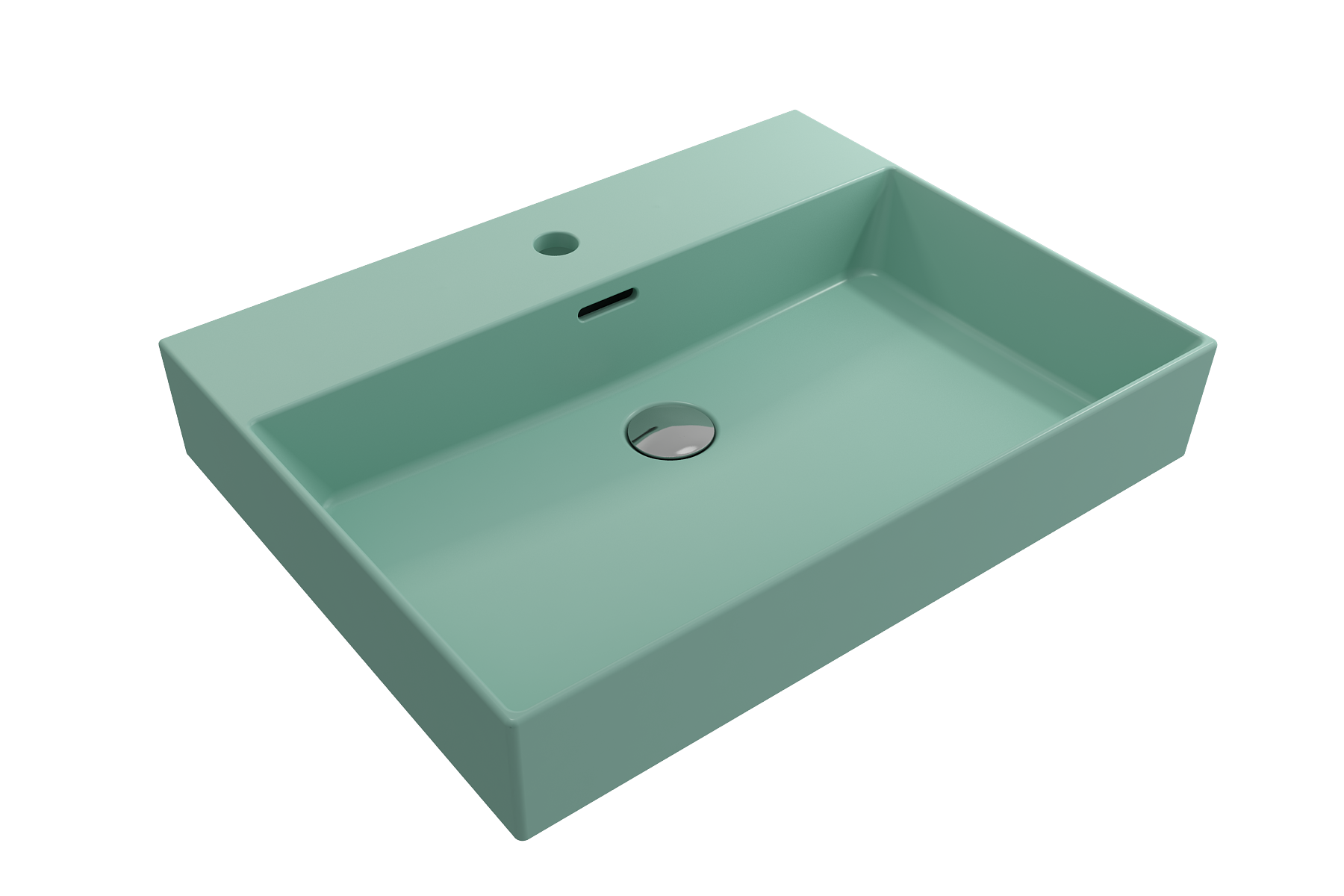 Milano Wall-Mounted Sink Fireclay 24 in. 1-Hole with Overflow 1376