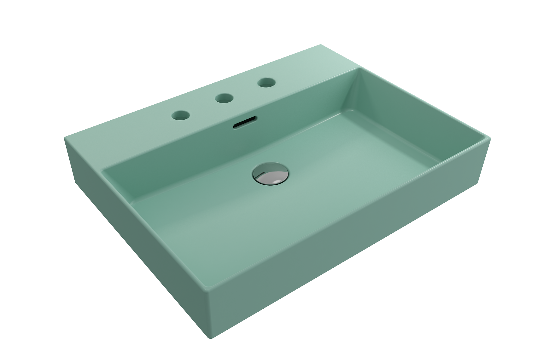 Milano Wall-Mounted Sink Fireclay 24 in. 3-Hole with Overflow 1376