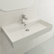 Milano Wall-Mounted Sink Fireclay 32 in. 1-Hole with Overflow 1377