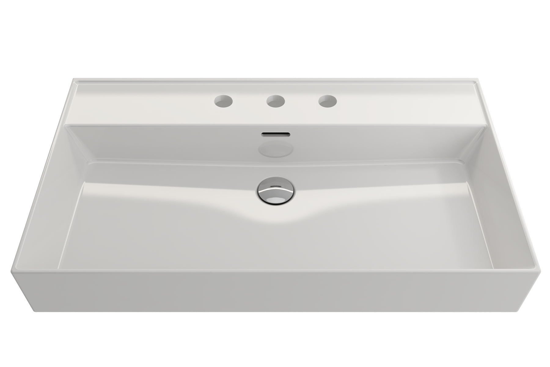Milano Wall-Mounted Sink Fireclay 32 in. 3-Hole with Overflow 1377