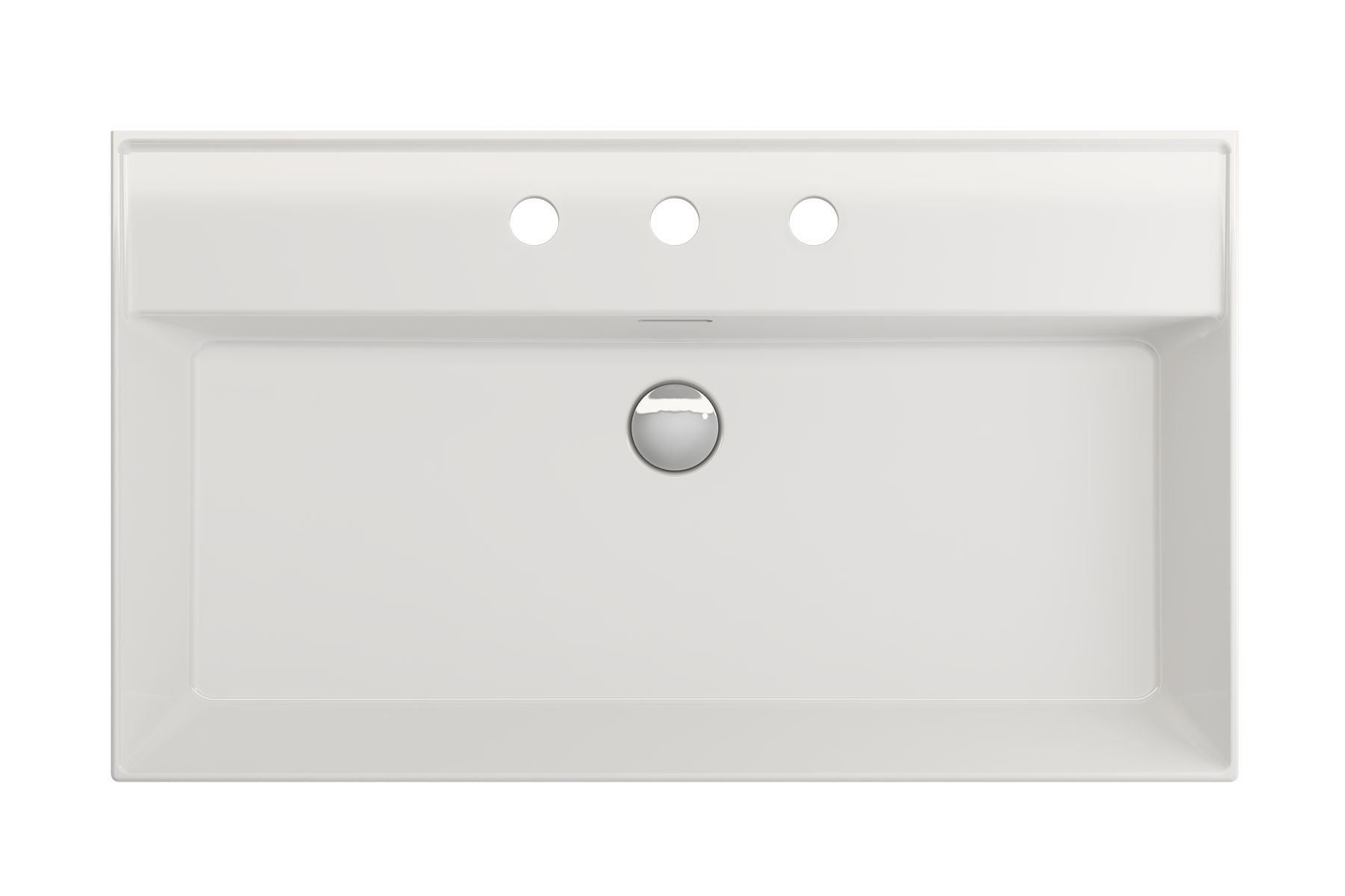 Milano Wall-Mounted Sink Fireclay 32 in. 3-Hole with Overflow 1377
