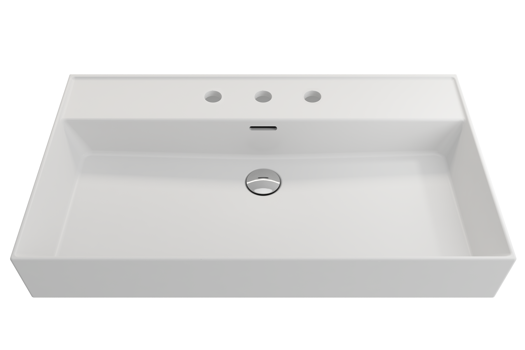 Milano Wall-Mounted Sink Fireclay 32 in. 3-Hole with Overflow 1377