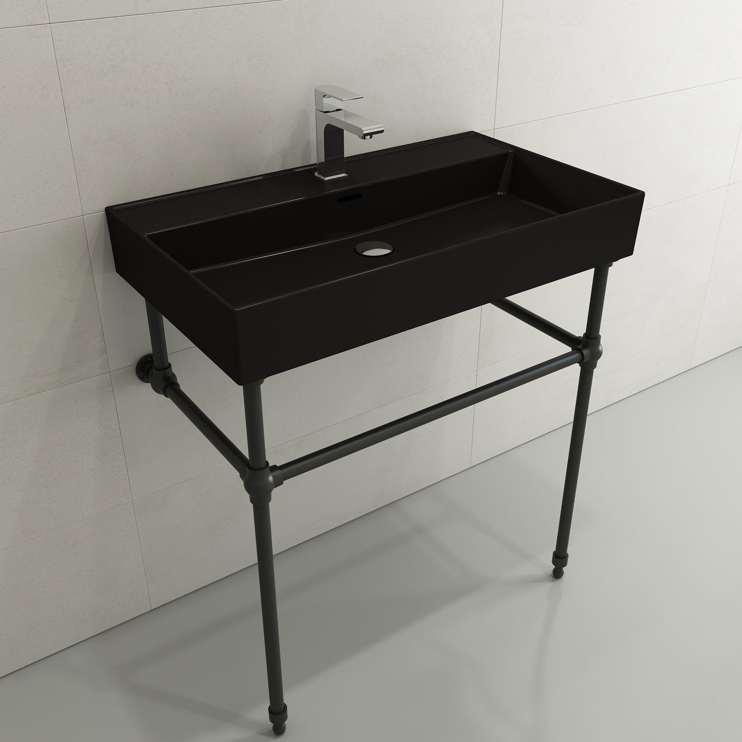 Milano Wall-Mounted Sink Fireclay 32 in. 1-Hole with Overflow 1377