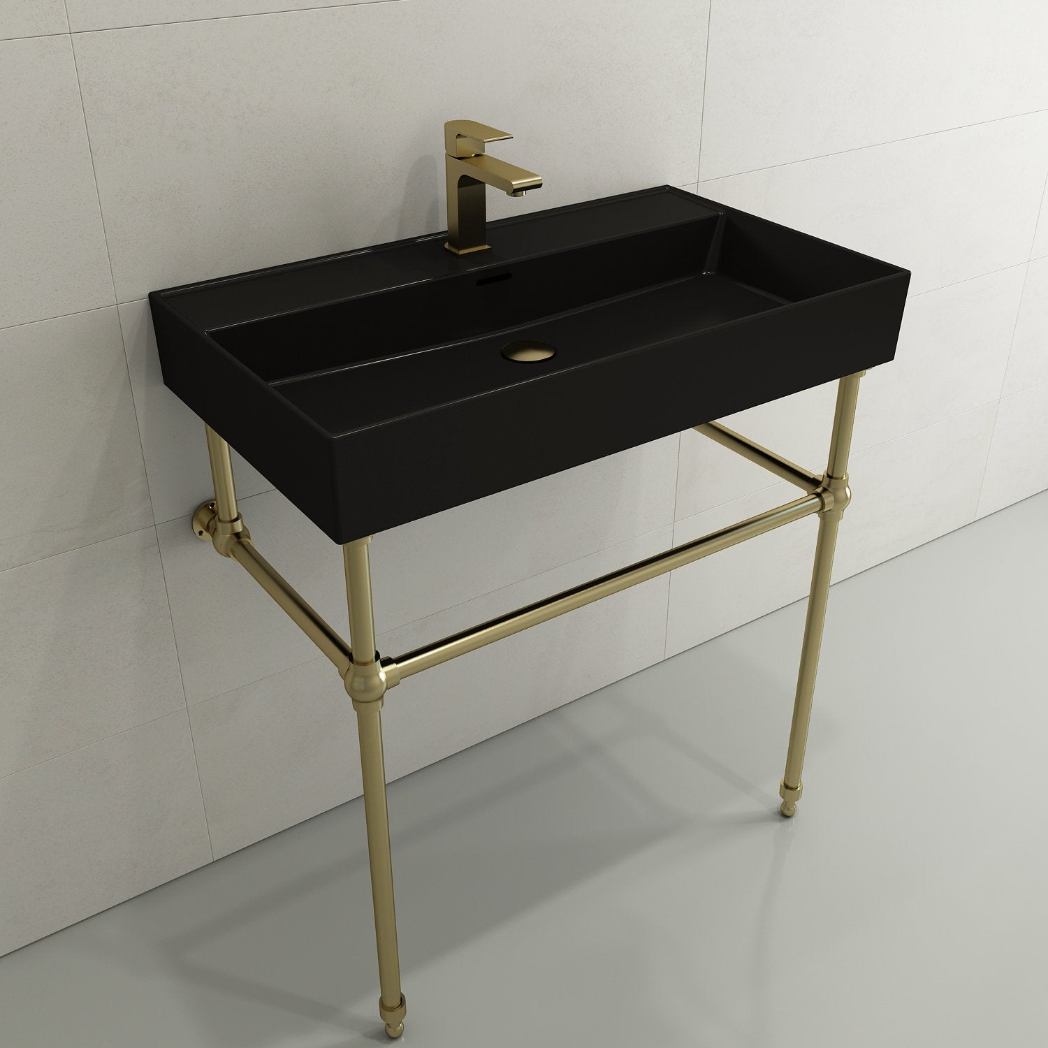 Milano Wall-Mounted Sink Fireclay 32 in. 1-Hole with Overflow 1377