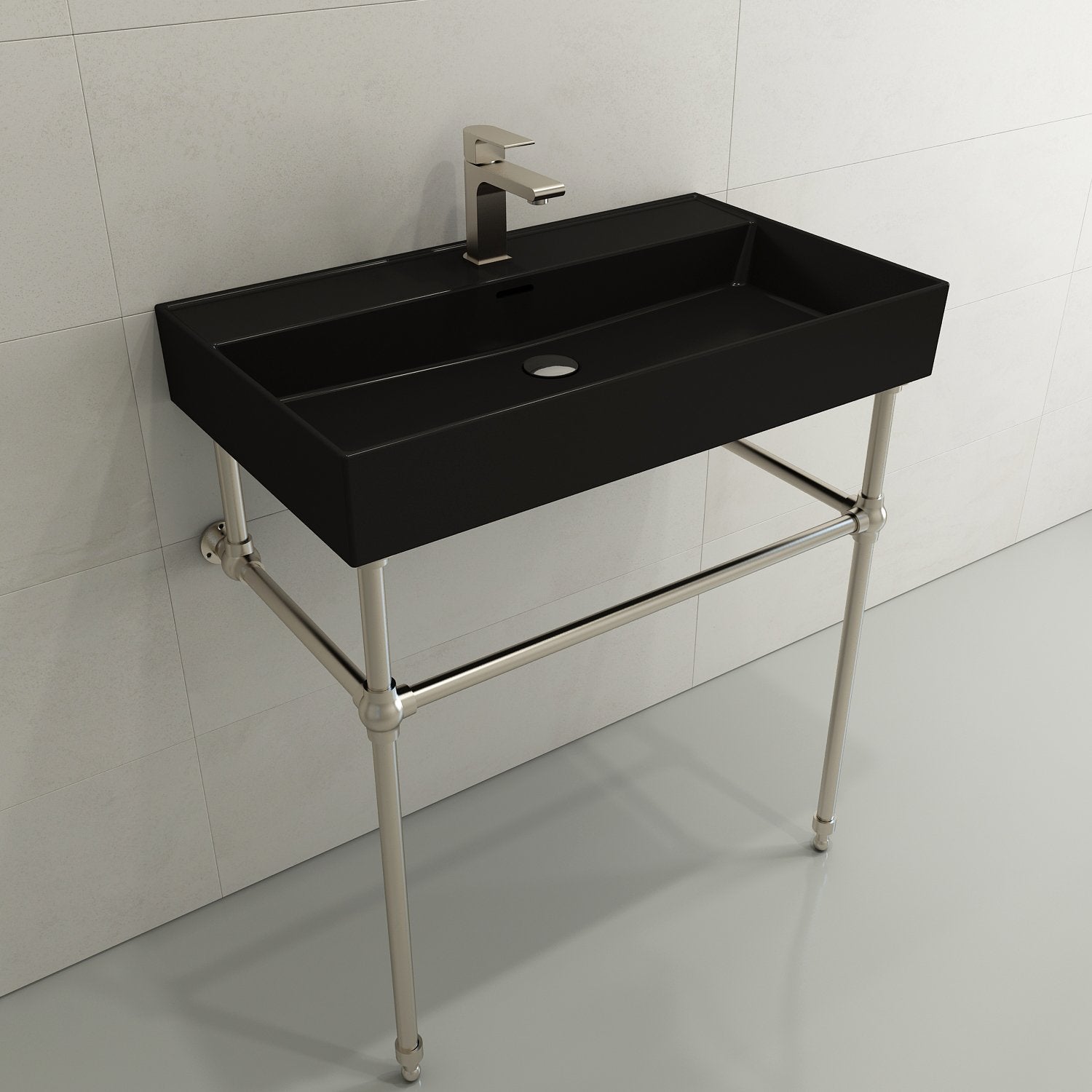 Milano Wall-Mounted Sink Fireclay 32 in. 1-Hole with Overflow 1377