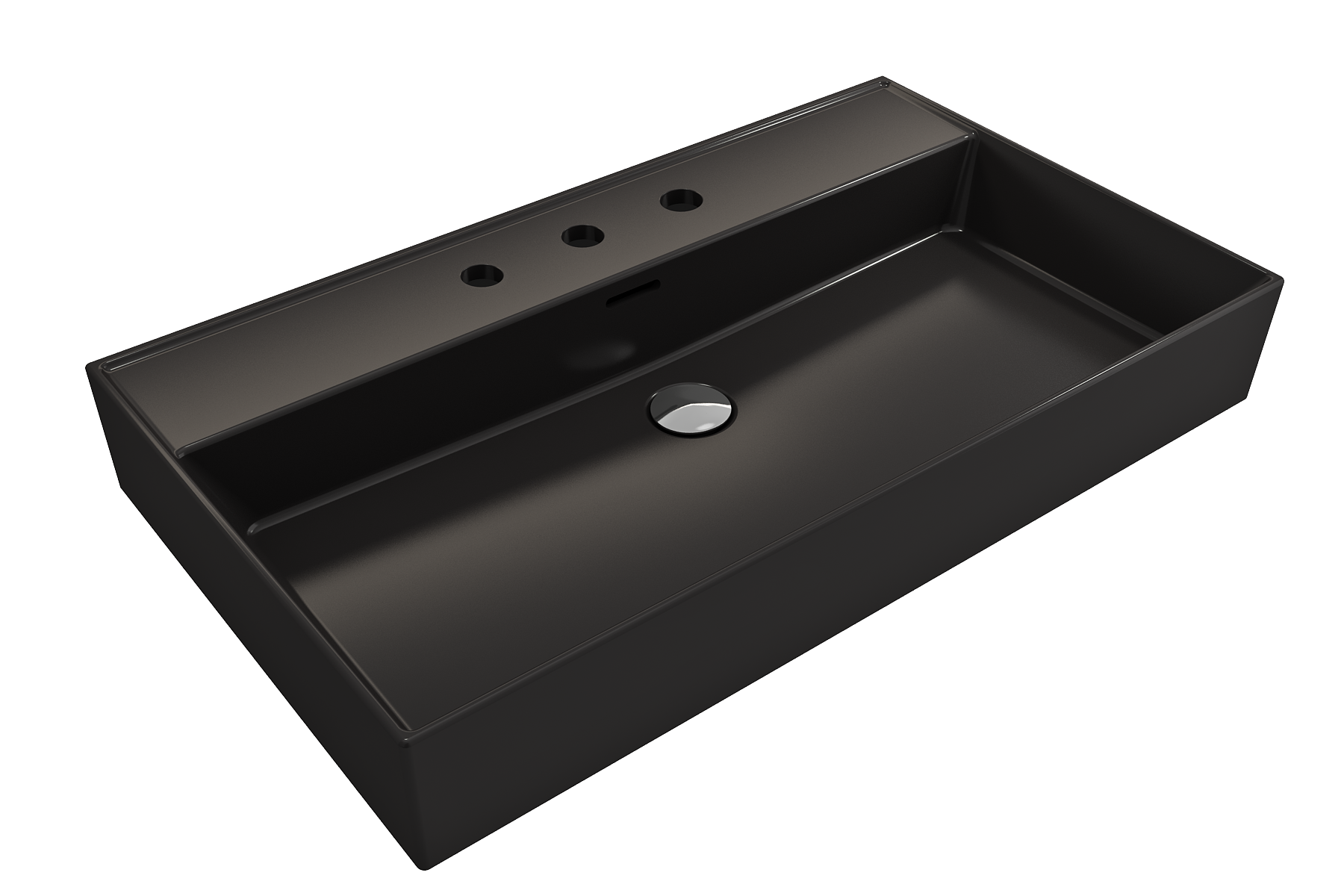 Milano Wall-Mounted Sink Fireclay 32 in. 3-Hole with Overflow 1377