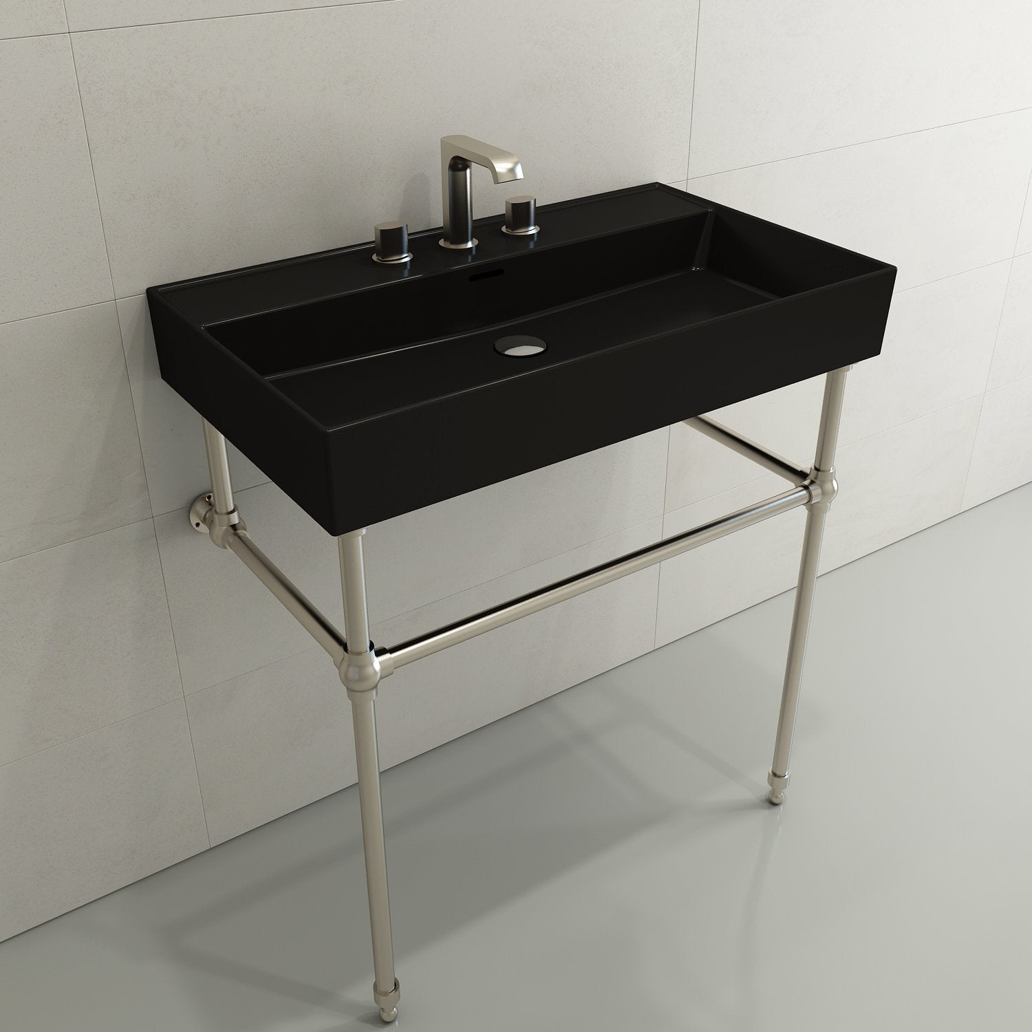 Milano Wall-Mounted Sink Fireclay 32 in. 3-Hole with Overflow 1377