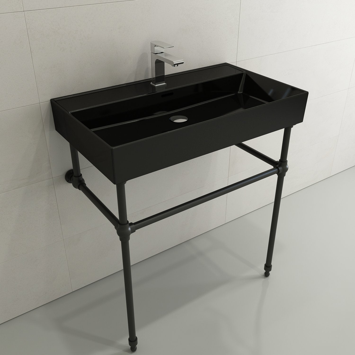 Milano Wall-Mounted Sink Fireclay 32 in. 1-Hole with Overflow 1377