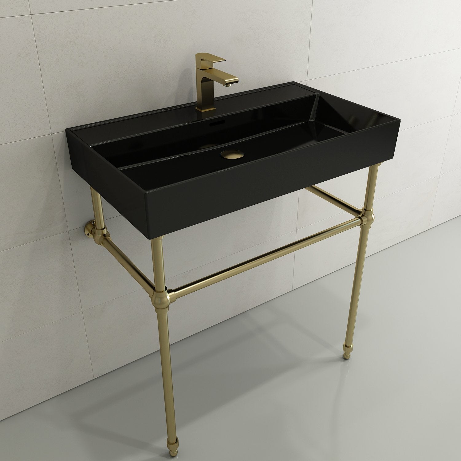 Milano Wall-Mounted Sink Fireclay 32 in. 1-Hole with Overflow 1377
