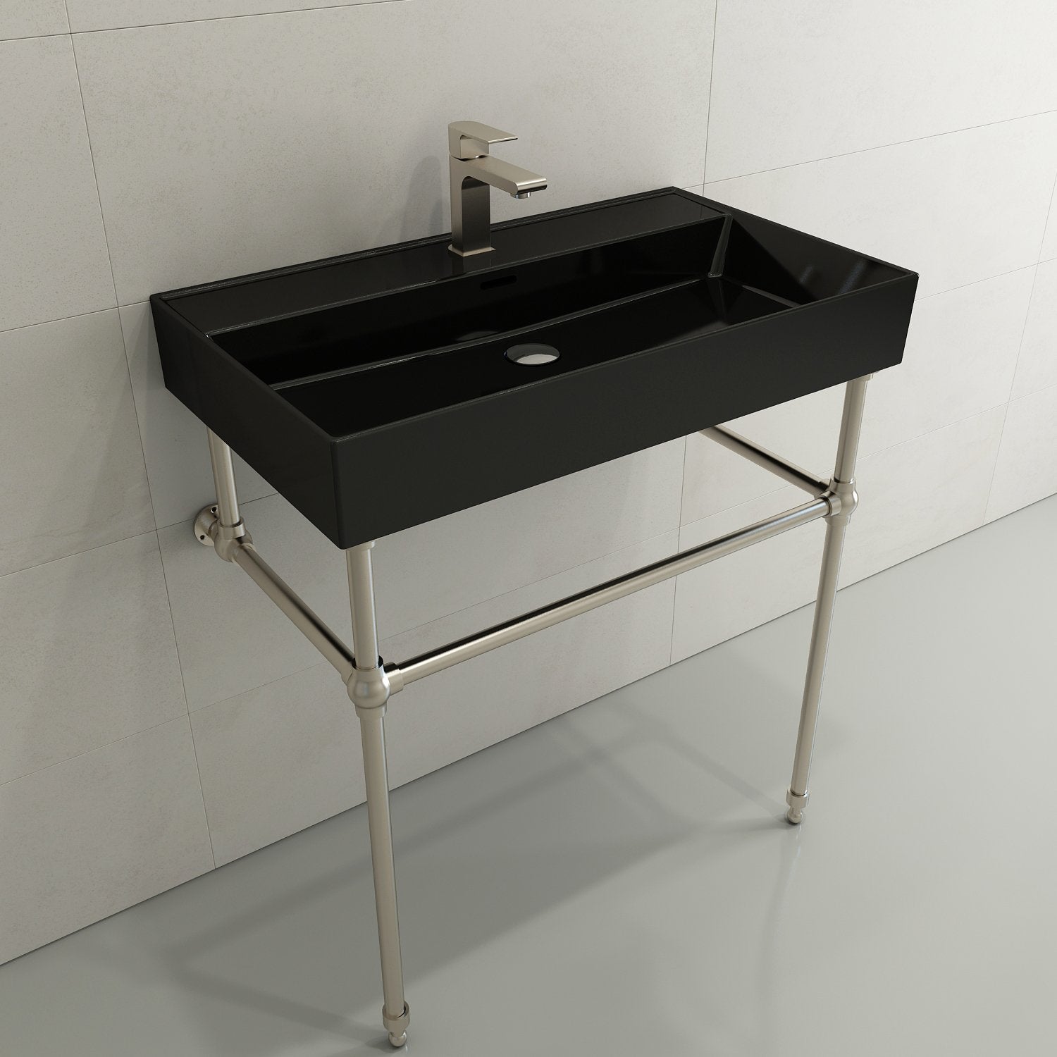 Milano Wall-Mounted Sink Fireclay 32 in. 1-Hole with Overflow 1377