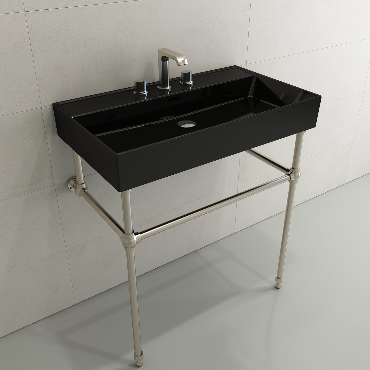 Milano Wall-Mounted Sink Fireclay 32 in. 3-Hole with Overflow 1377