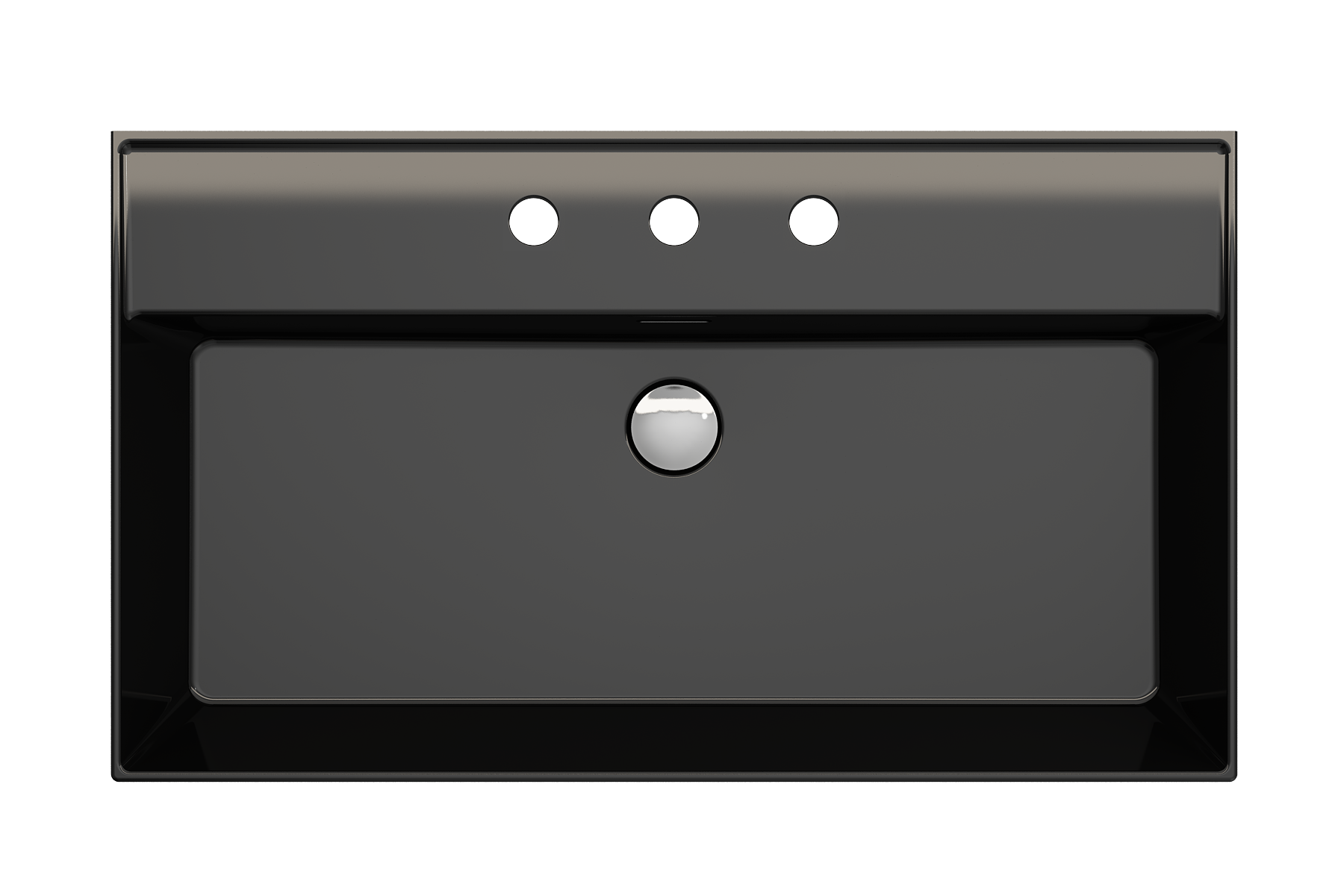 Milano Wall-Mounted Sink Fireclay 32 in. 3-Hole with Overflow 1377