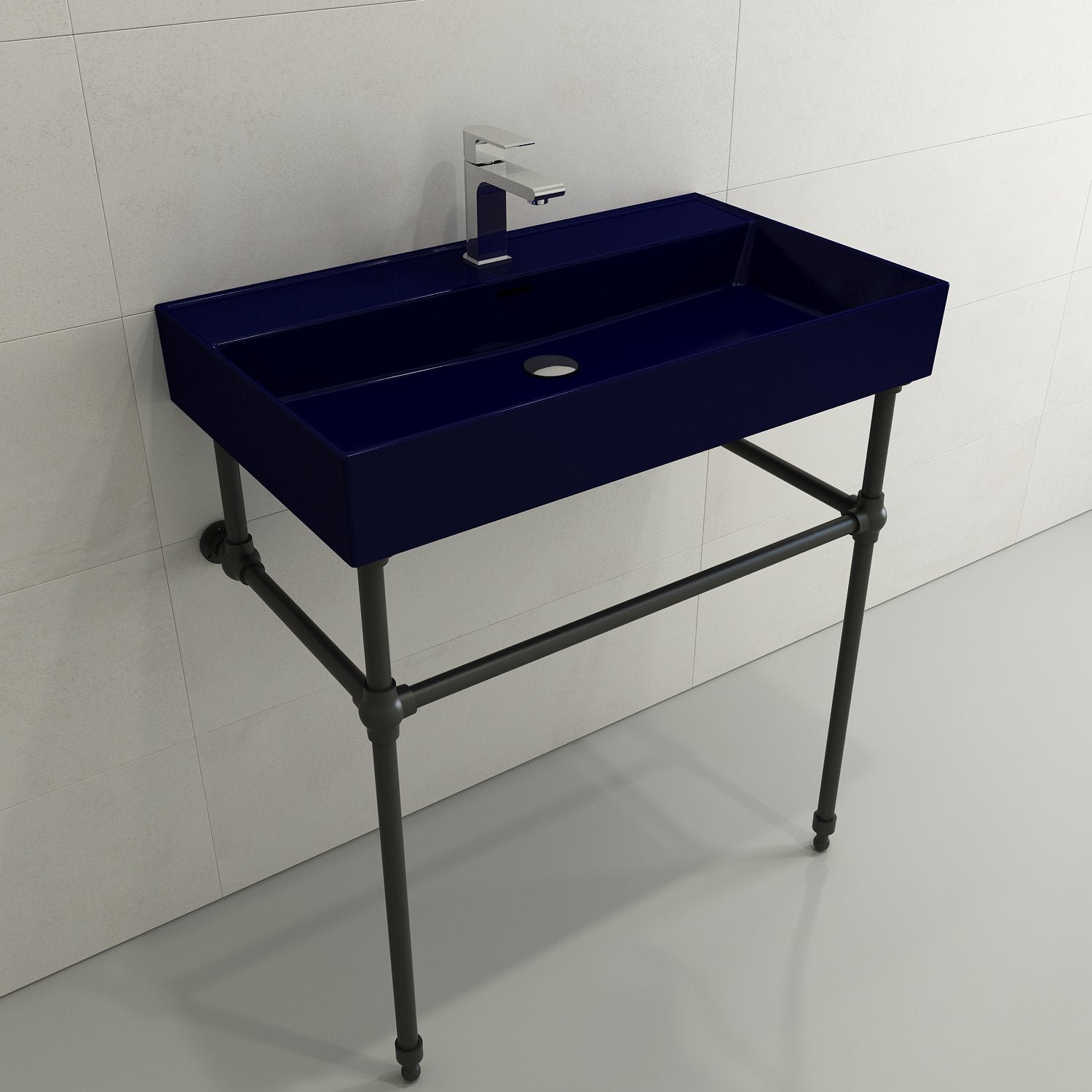 Milano Wall-Mounted Sink Fireclay 32 in. 1-Hole with Overflow 1377