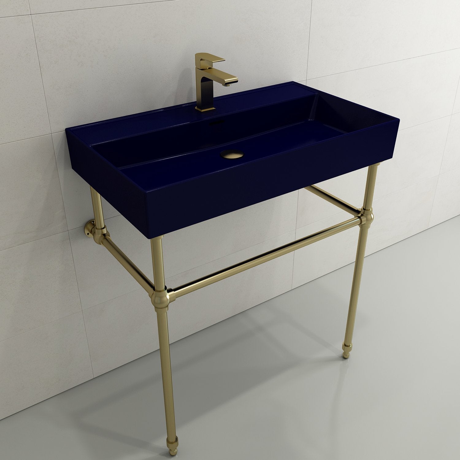 Milano Wall-Mounted Sink Fireclay 32 in. 1-Hole with Overflow 1377