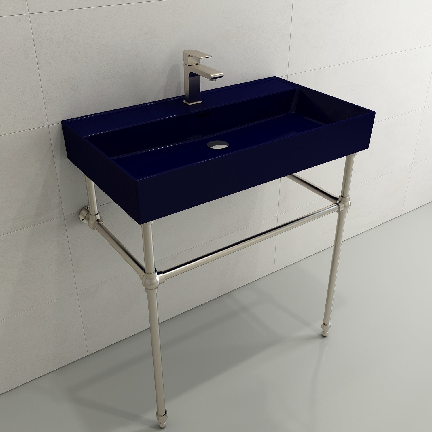 Milano Wall-Mounted Sink Fireclay 32 in. 1-Hole with Overflow 1377