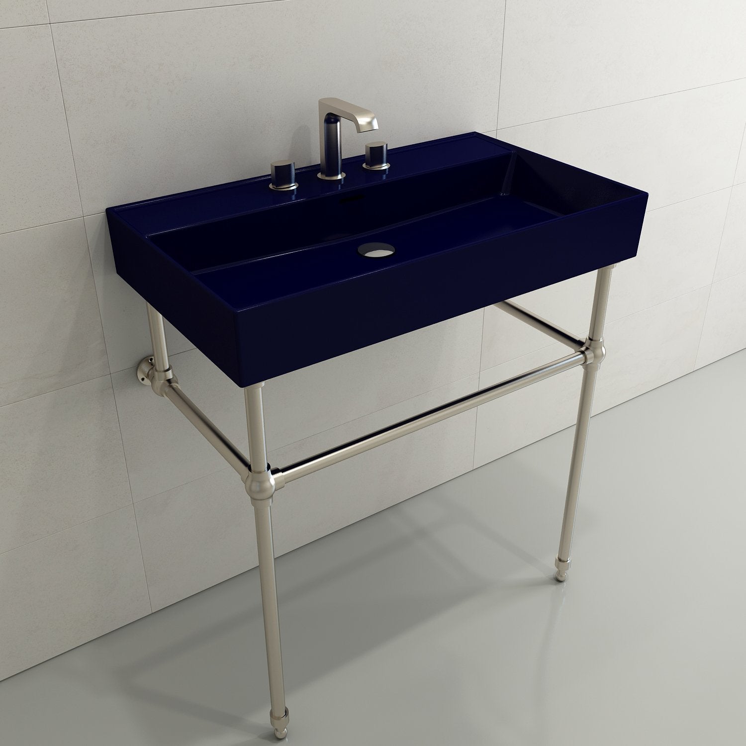 Milano Wall-Mounted Sink Fireclay 32 in. 3-Hole with Overflow 1377