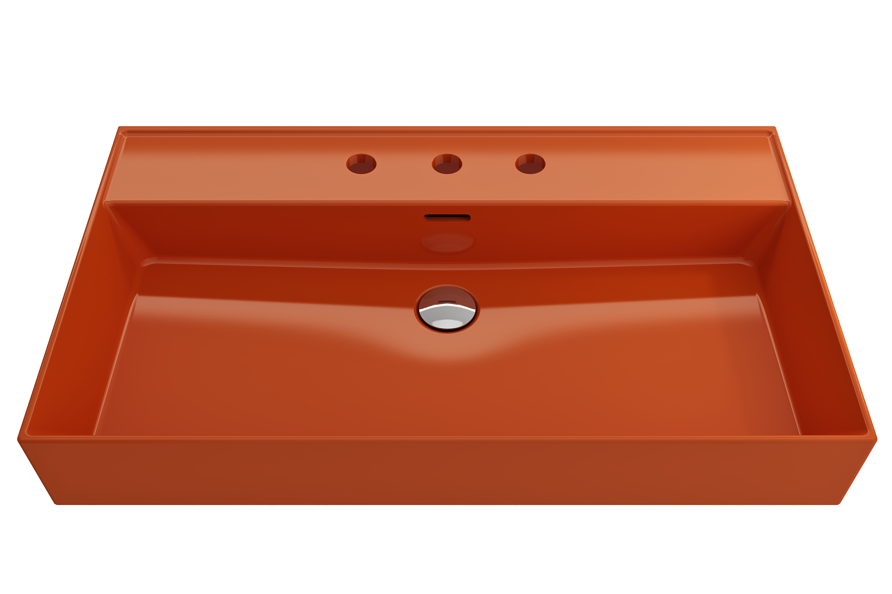 Milano Wall-Mounted Sink Fireclay 32 in. 3-Hole with Overflow 1377