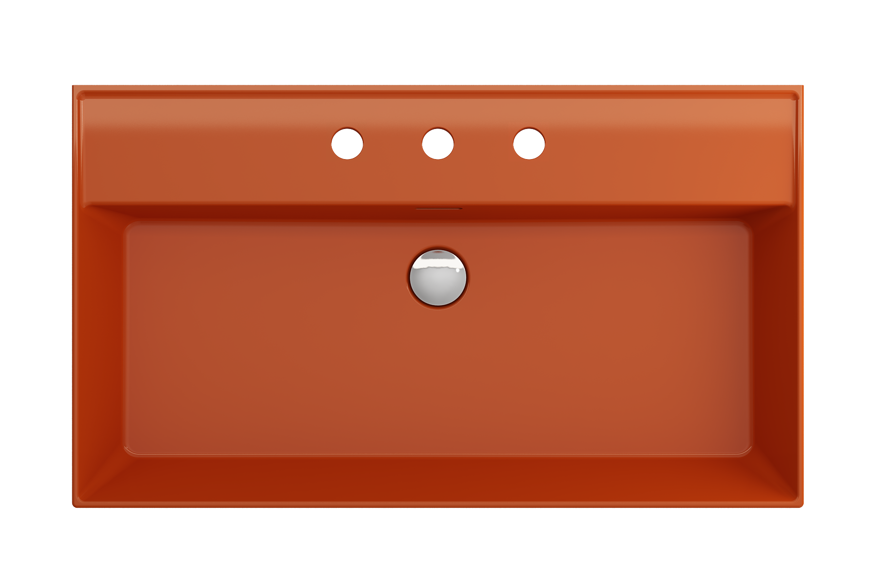 Milano Wall-Mounted Sink Fireclay 32 in. 3-Hole with Overflow 1377