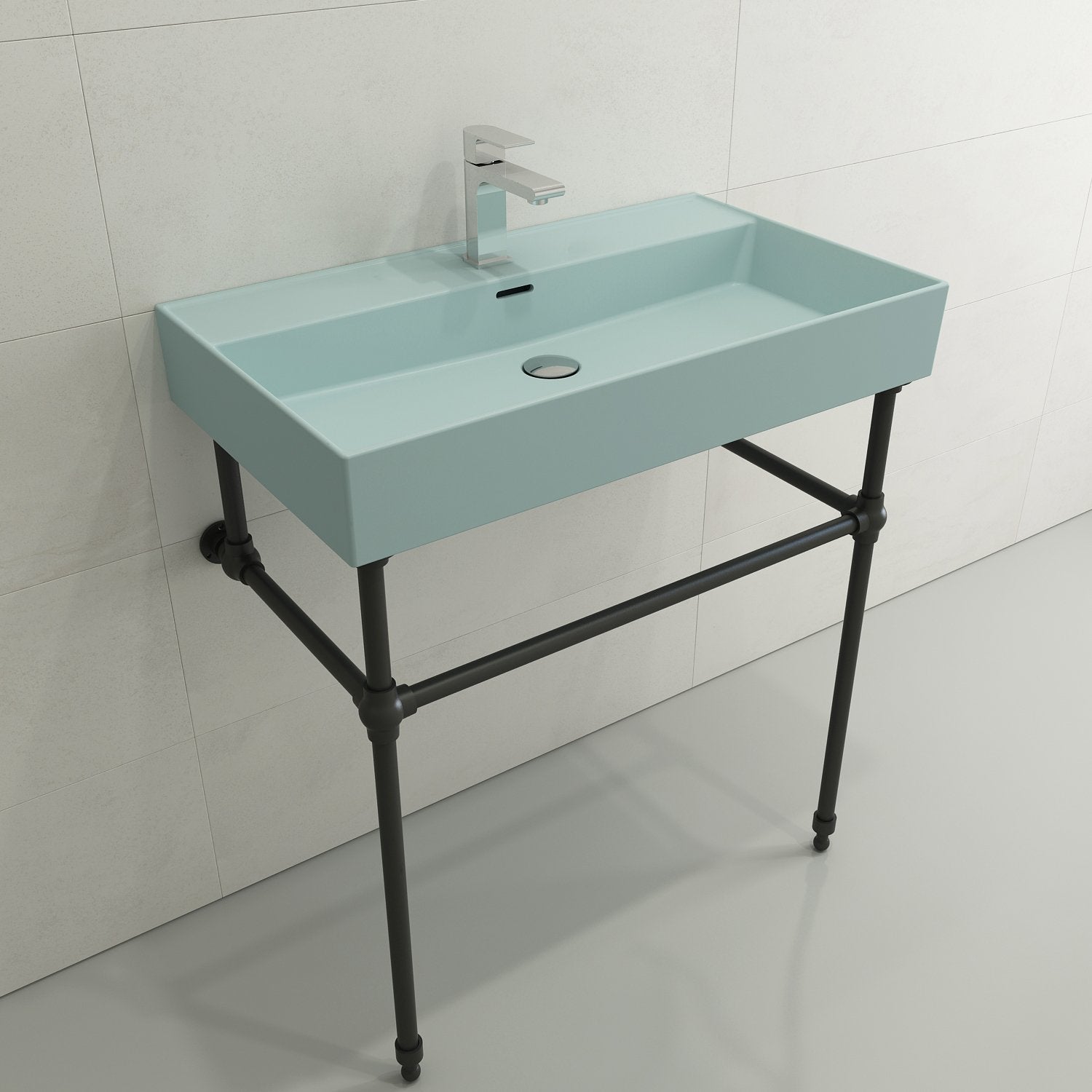 Milano Wall-Mounted Sink Fireclay 32 in. 1-Hole with Overflow 1377