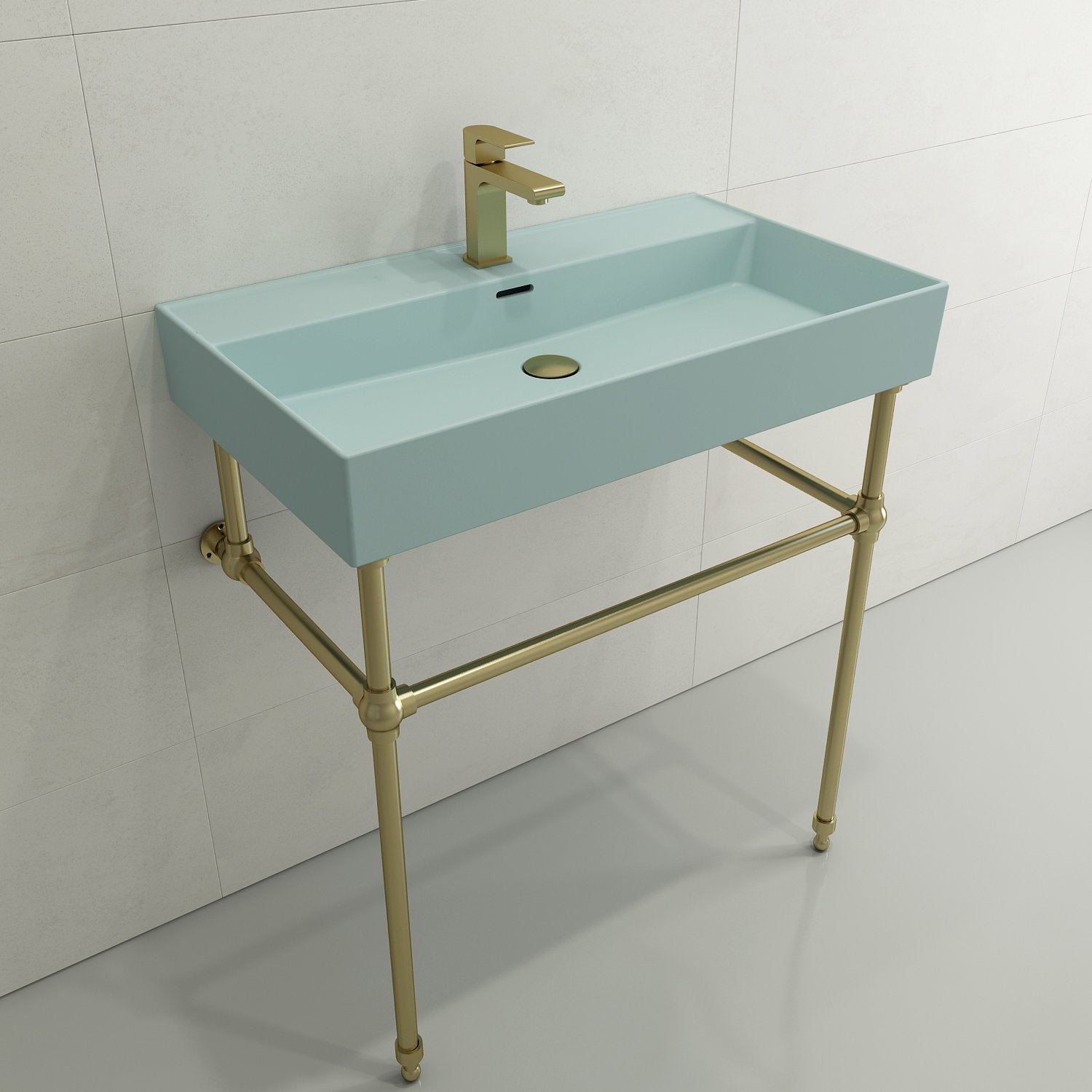Milano Wall-Mounted Sink Fireclay 32 in. 1-Hole with Overflow 1377