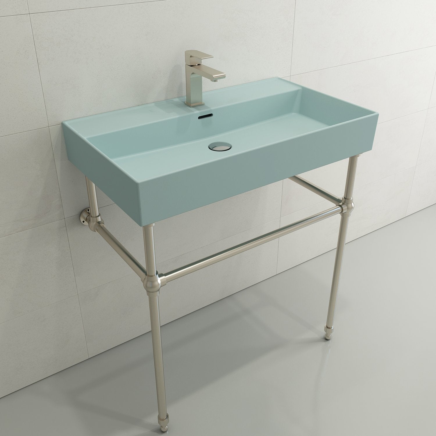 Milano Wall-Mounted Sink Fireclay 32 in. 1-Hole with Overflow 1377