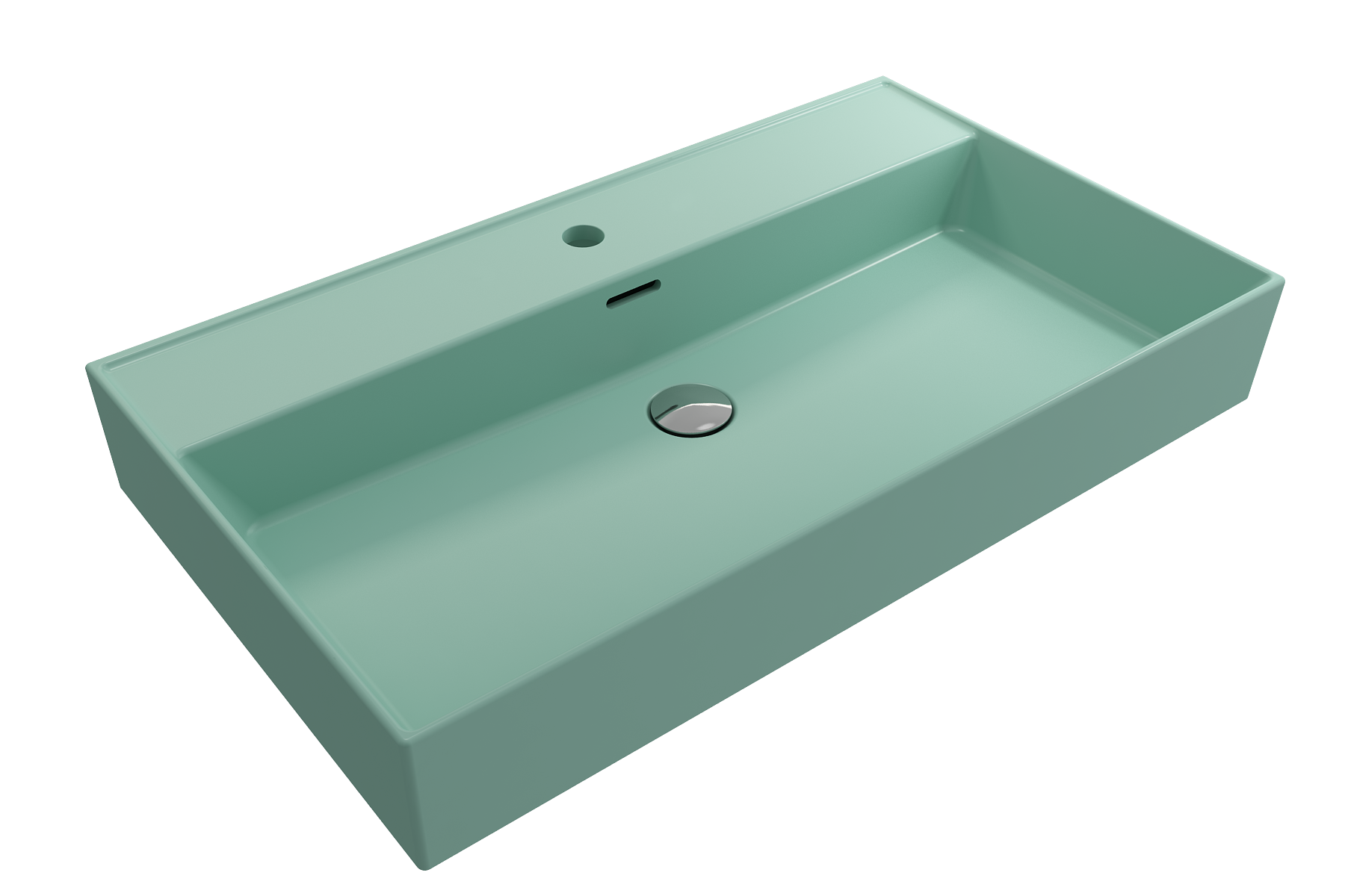 Milano Wall-Mounted Sink Fireclay 32 in. 1-Hole with Overflow 1377