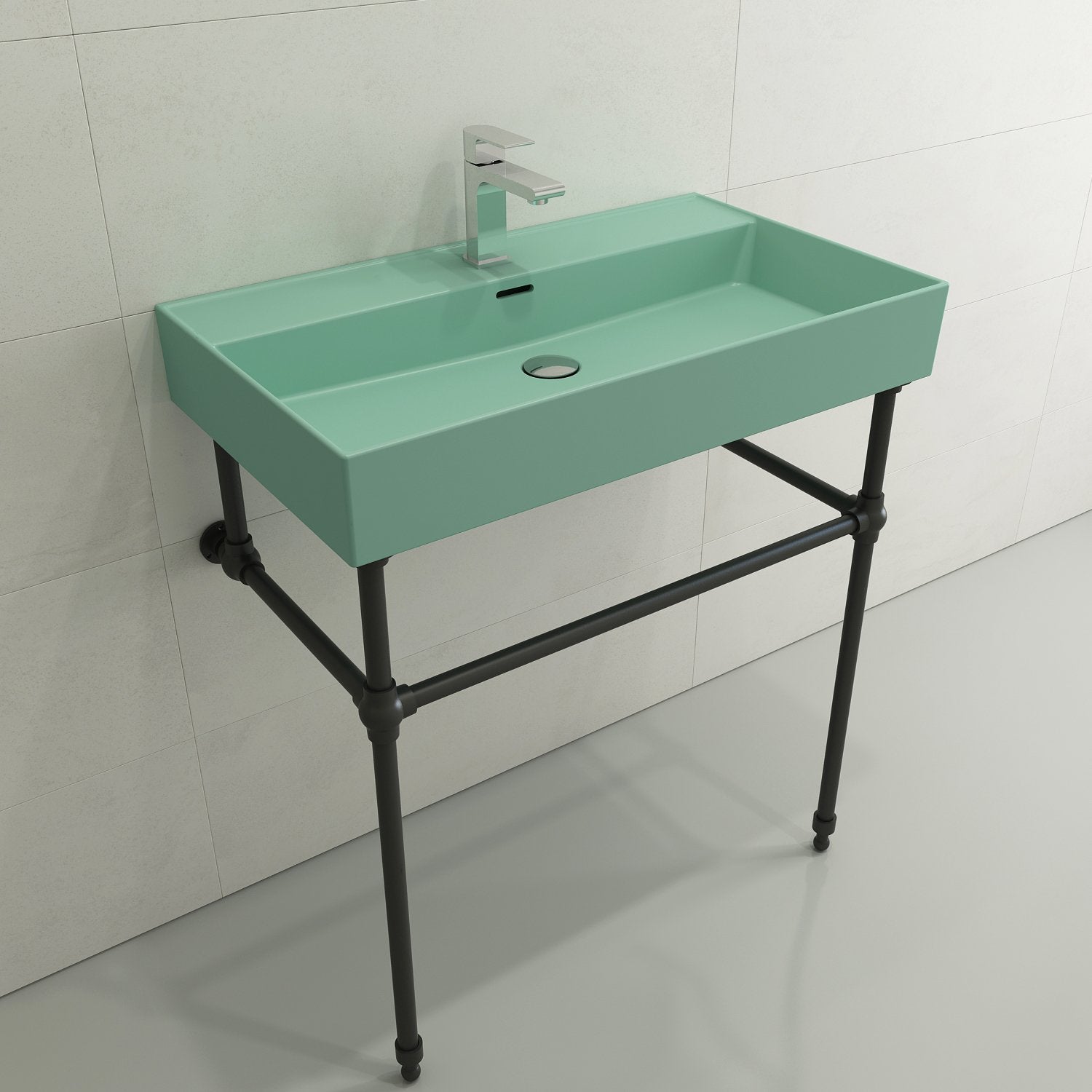 Milano Wall-Mounted Sink Fireclay 32 in. 1-Hole with Overflow 1377