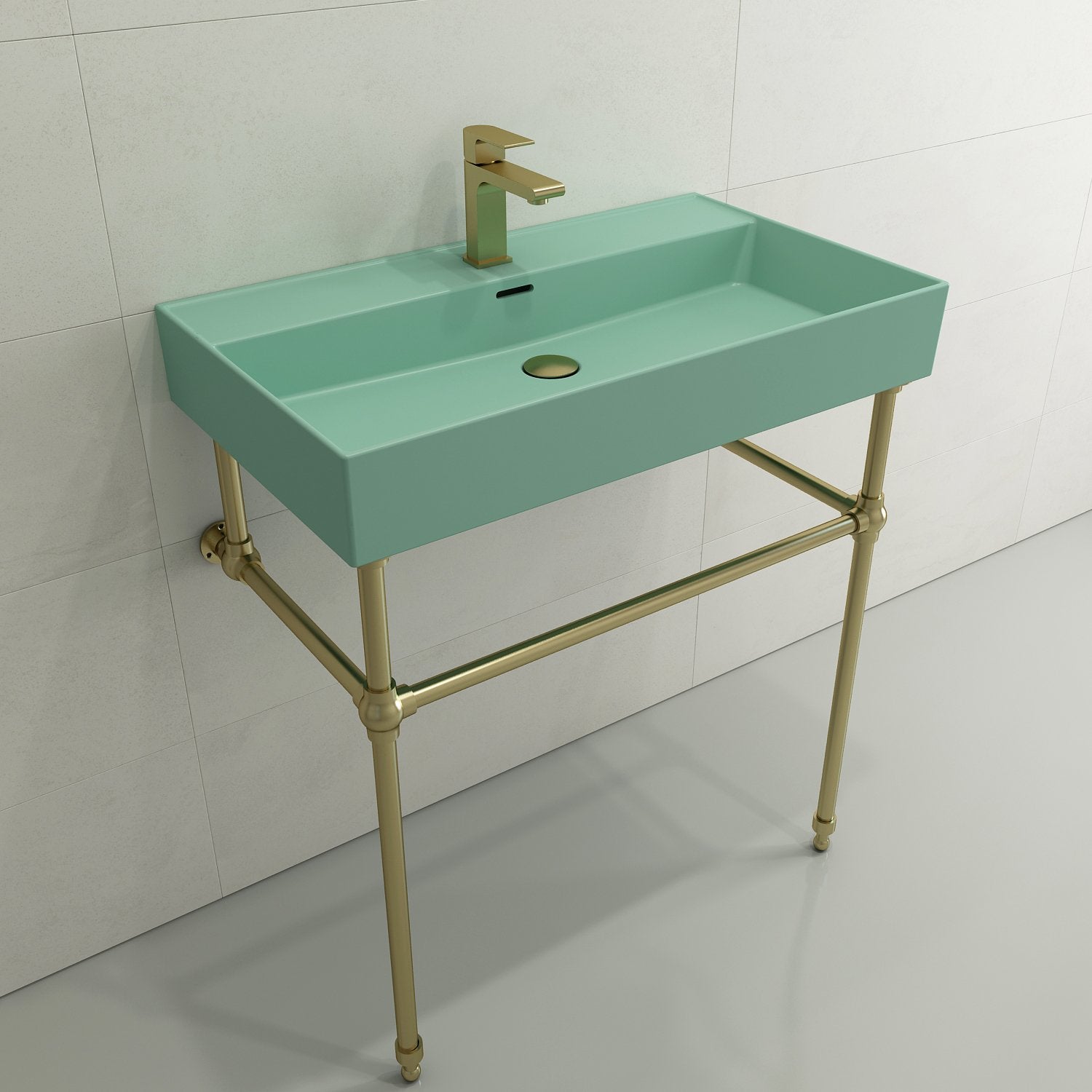Milano Wall-Mounted Sink Fireclay 32 in. 1-Hole with Overflow 1377