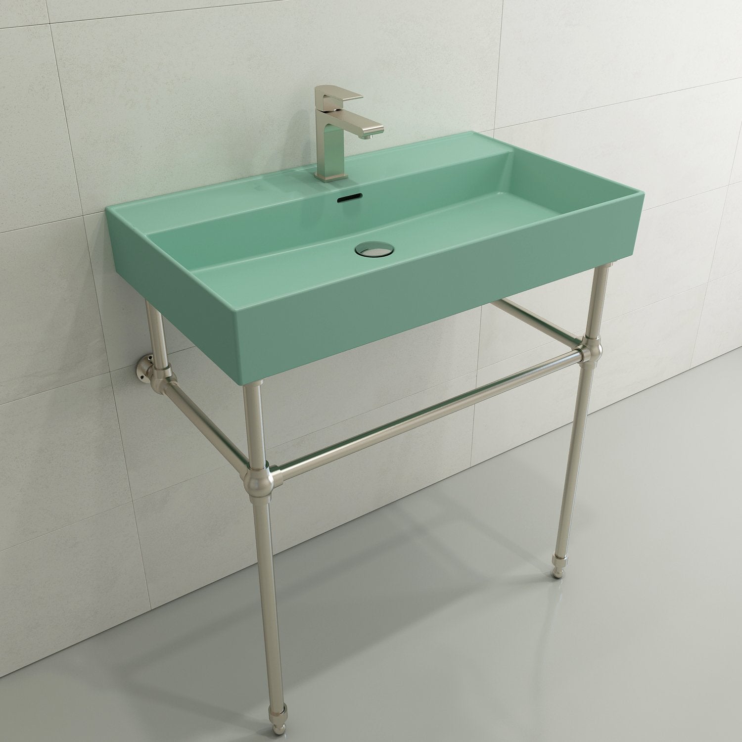 Milano Wall-Mounted Sink Fireclay 32 in. 1-Hole with Overflow 1377