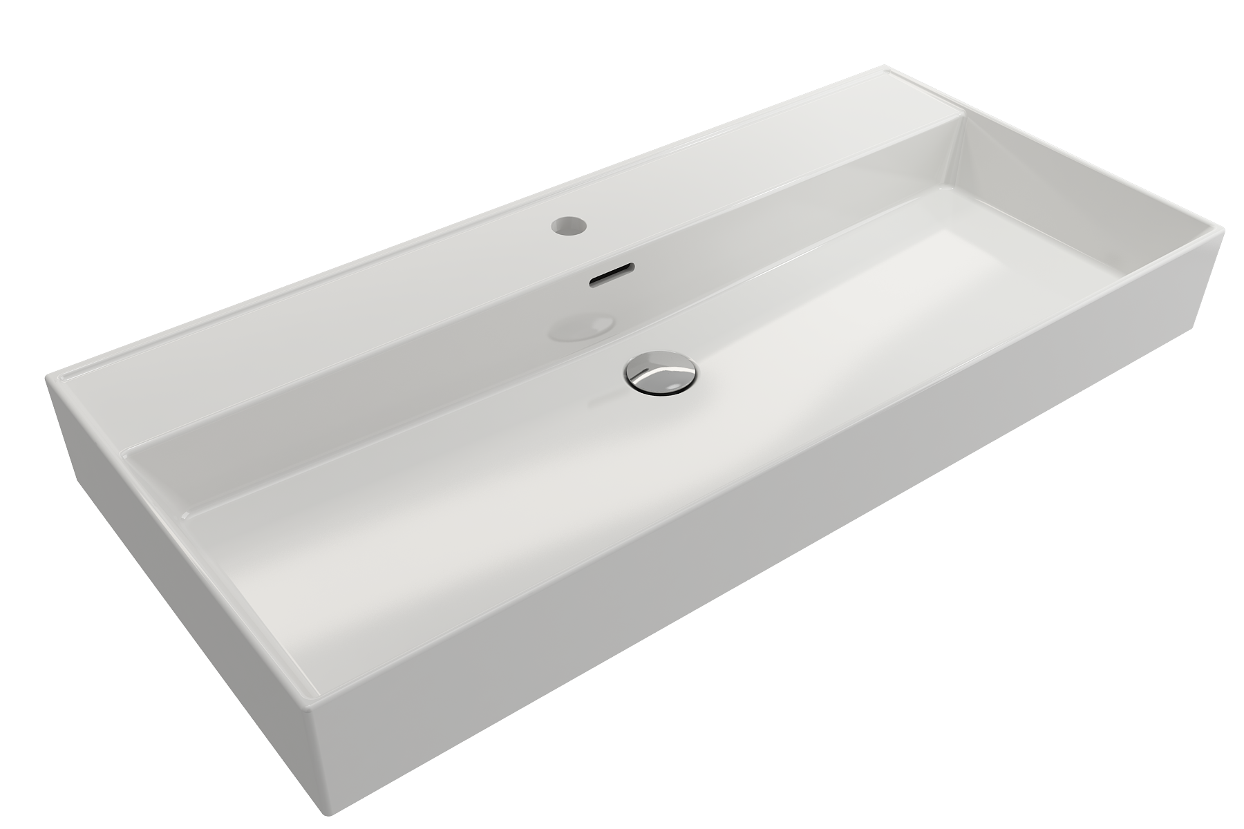 Milano Wall-Mounted Sink Fireclay  39.75 in. 1-Hole with Overflow 1378